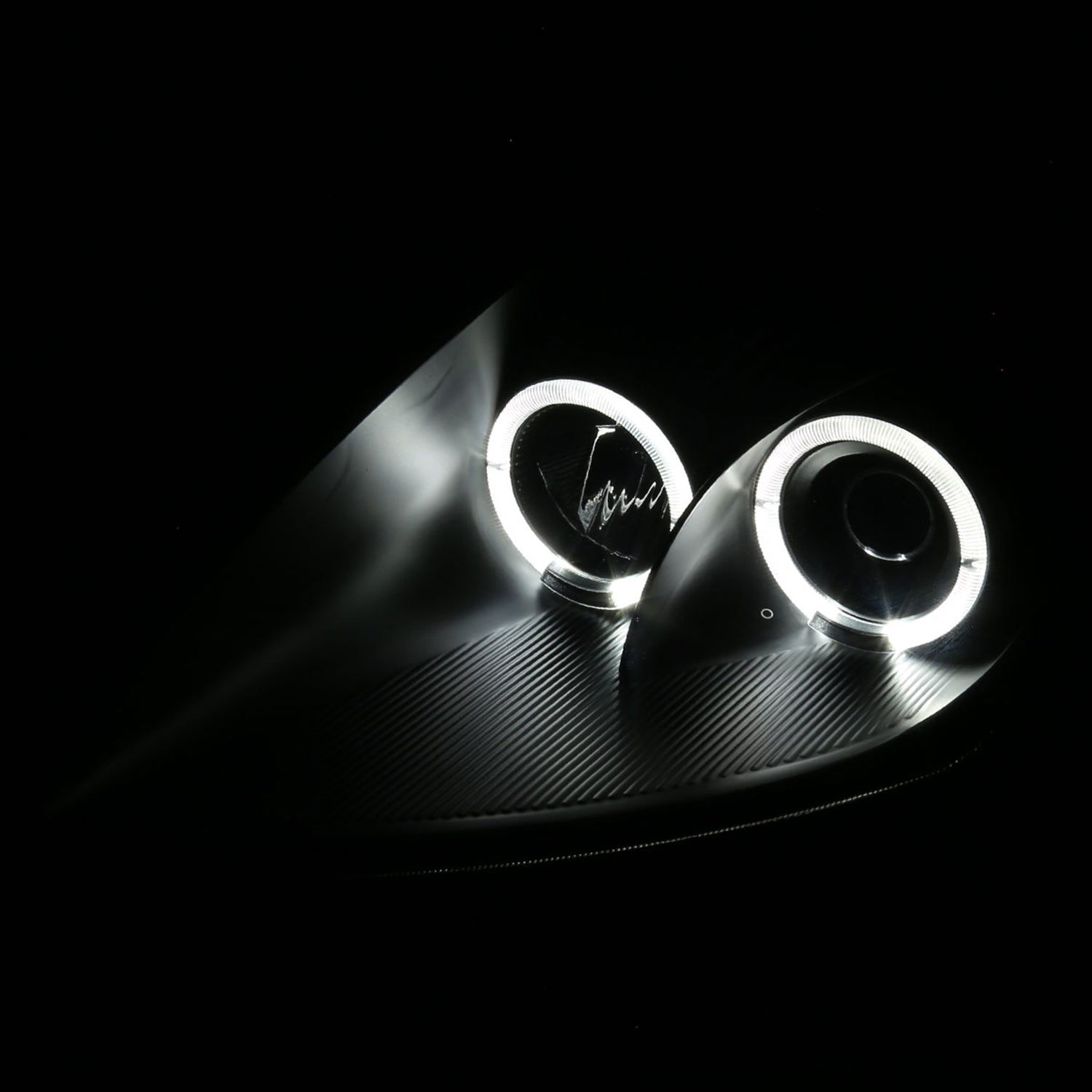 2000-2005 Mitsubishi Eclipse Dual Halo Projector Headlights Black/Smoke Lens
