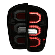 2016-2022 Toyota Tacoma Sequential Signal LED Tail Lights Glossy Black/Smoke