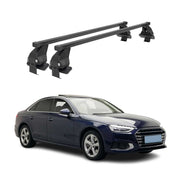 Top Roof Racks Cross Bars fits Audi A4 B9 Sedan 2020-26 FL 2Pcs Black Steel