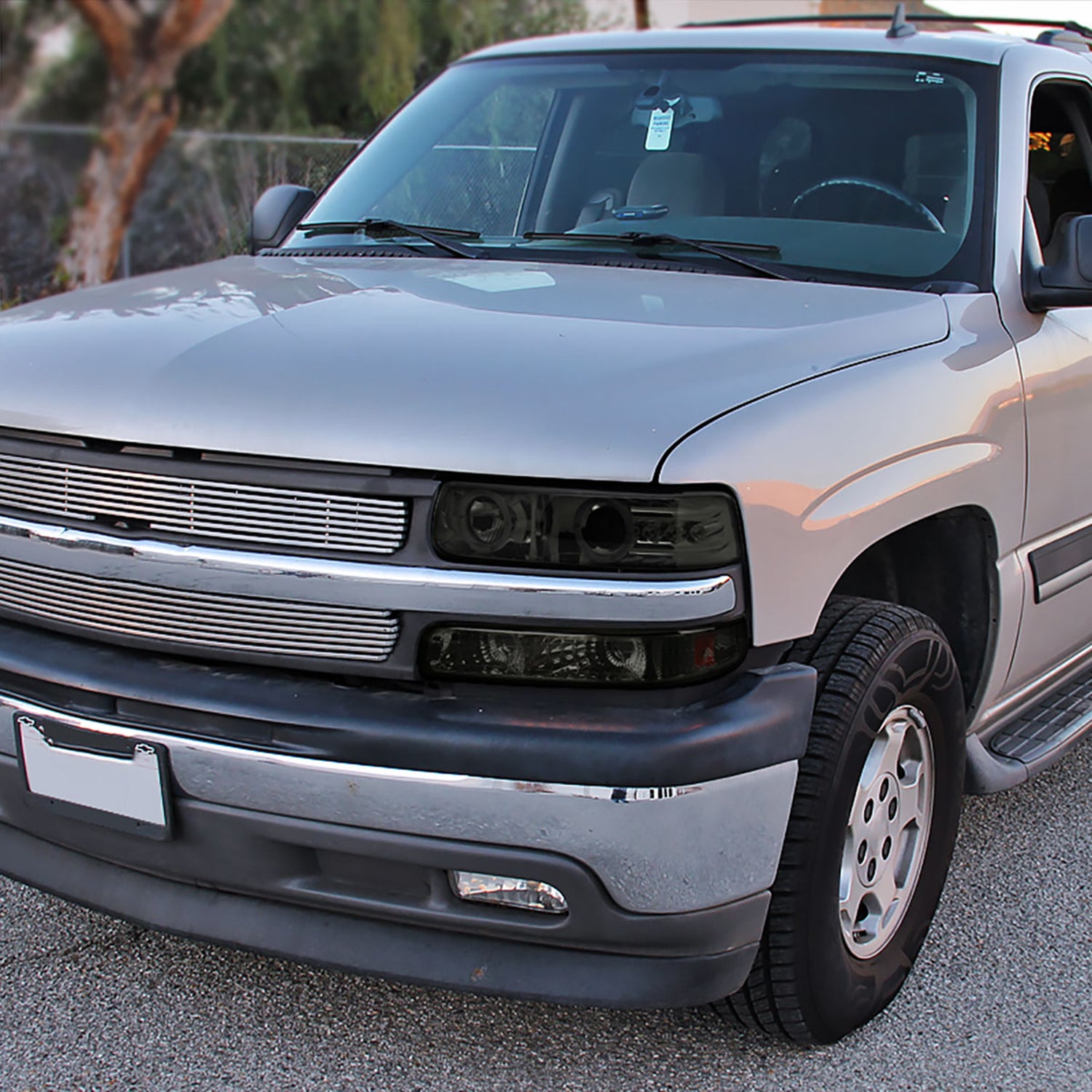 1999-2002 Chevy Silverado/ 00-2006 Tahoe Suburban Dual Halo Headlights Smoke