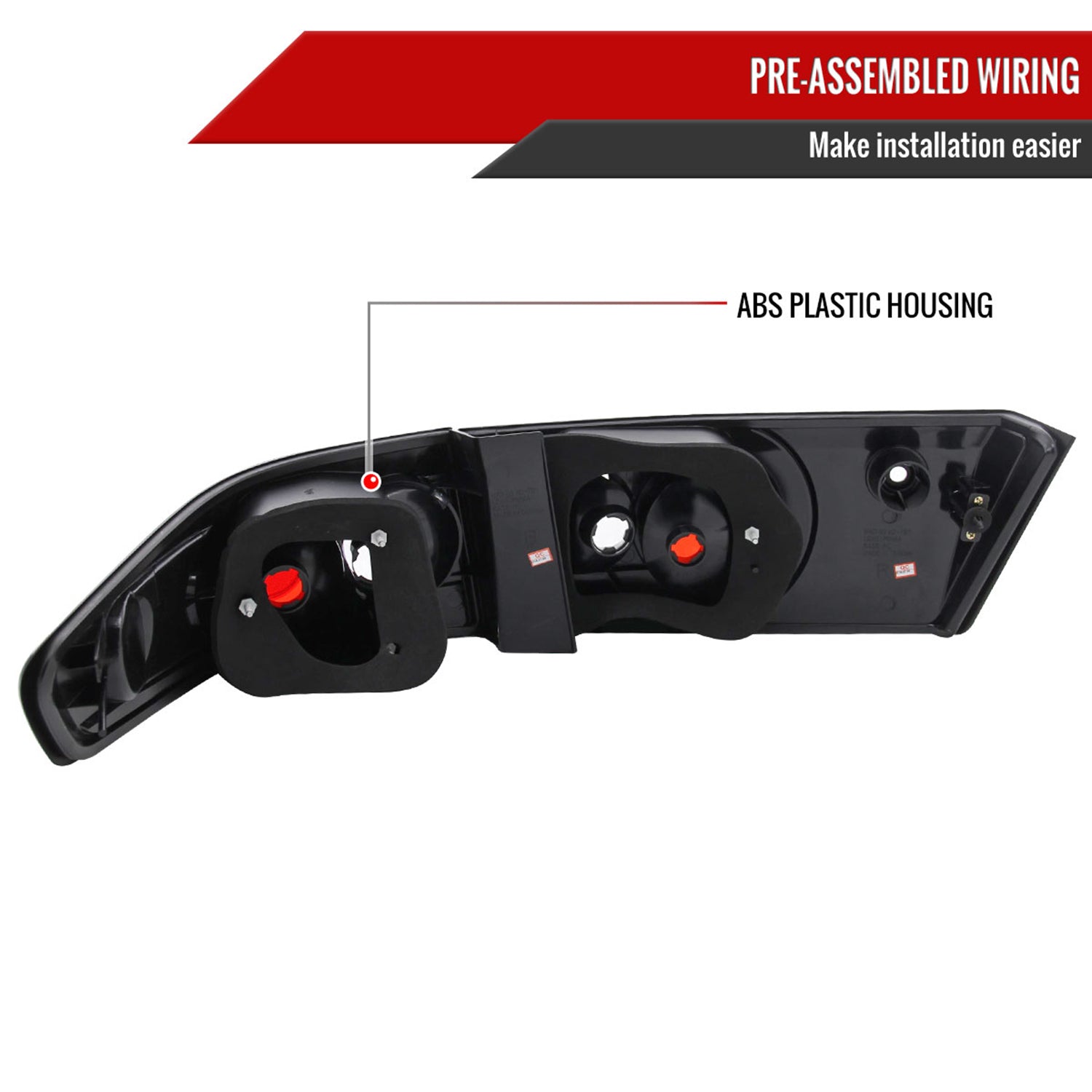 2003-2005 Honda Accord Sedan Tail Lights Matte Black Housing/Clear Lens