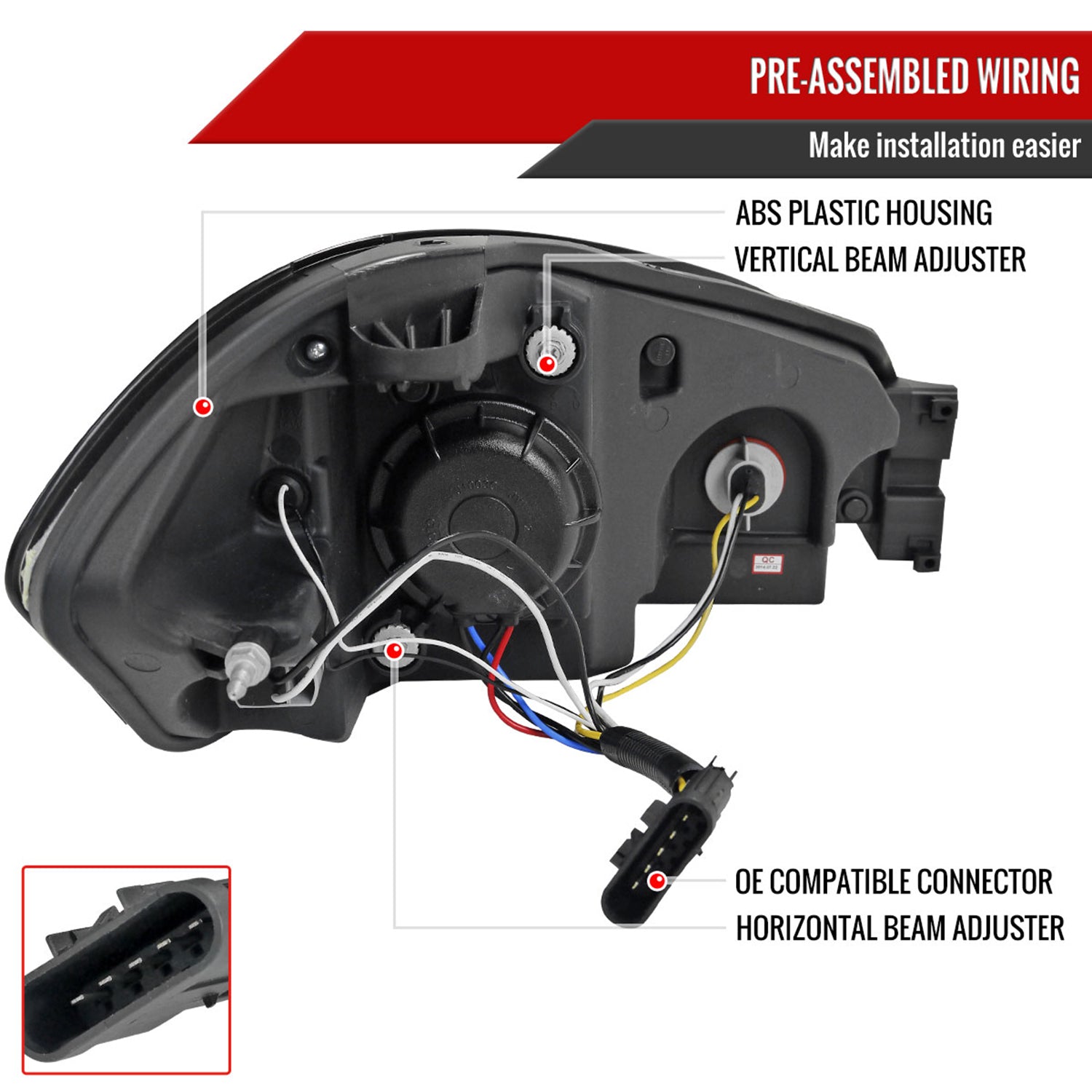 2006-2013 Chevy Impala /Impala Limited /Monte Carlo LED Bar Headlights Black