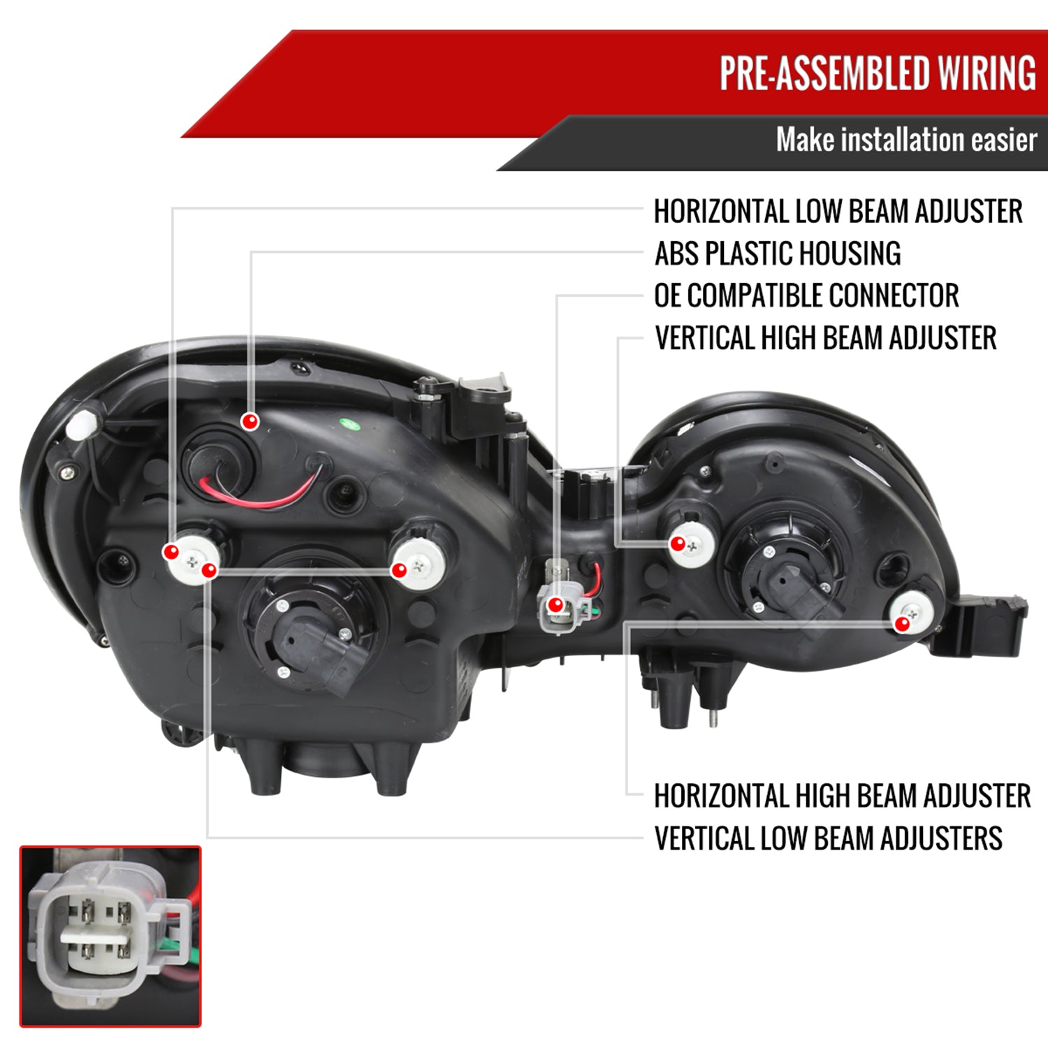 1998-2005 Lexus GS300/GS400/GS430 Halo Projector Headlights LED Light Smoke