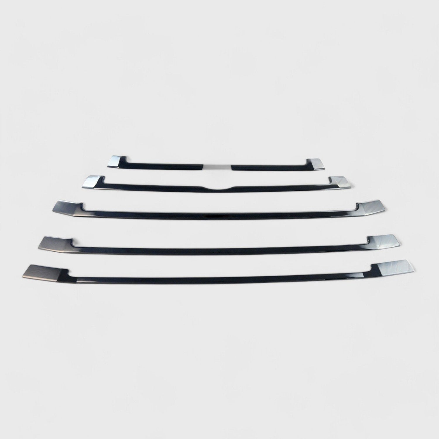 2017-2019 Toyota Highlander Grille Overlay Gloss Black 6Pcs ABS Plastic