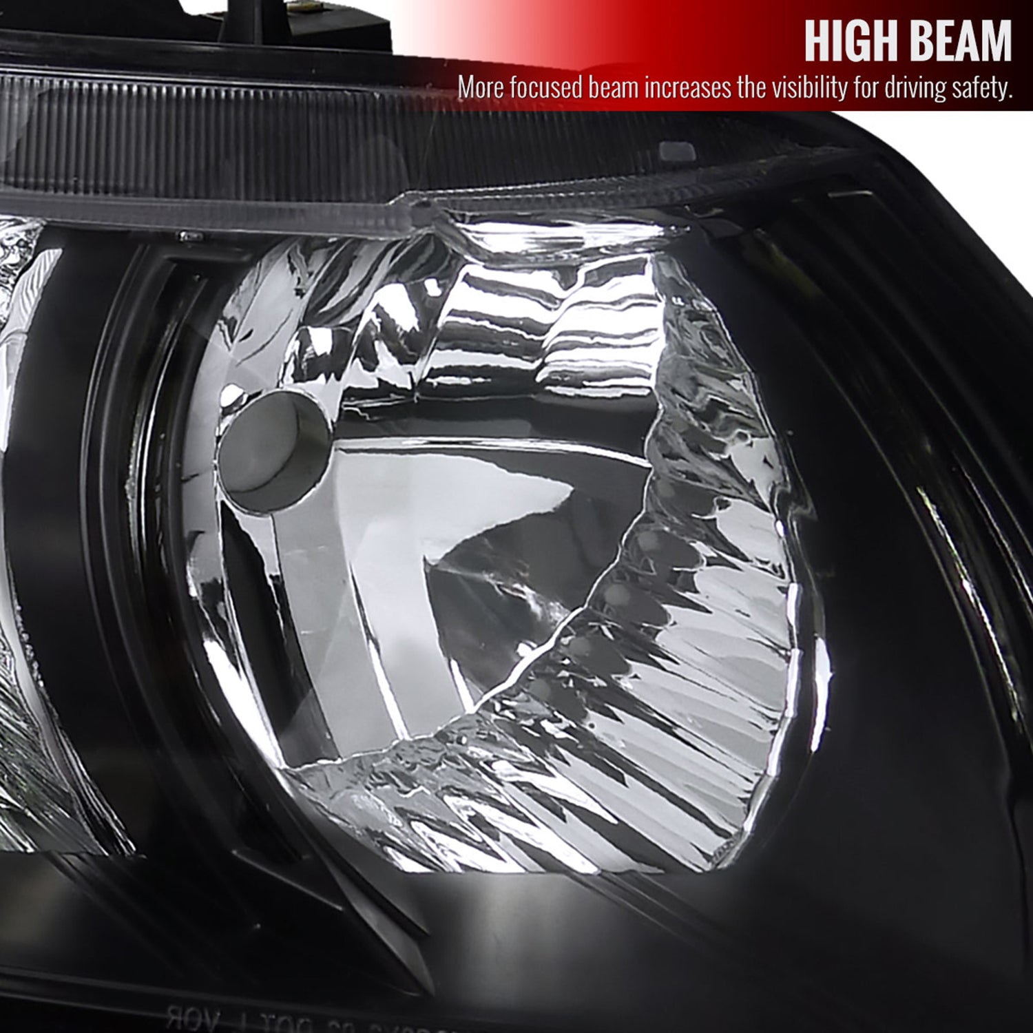2006-2011 Honda Civic Coupe Factory Style Crystal Headlights Matte Black/Clear