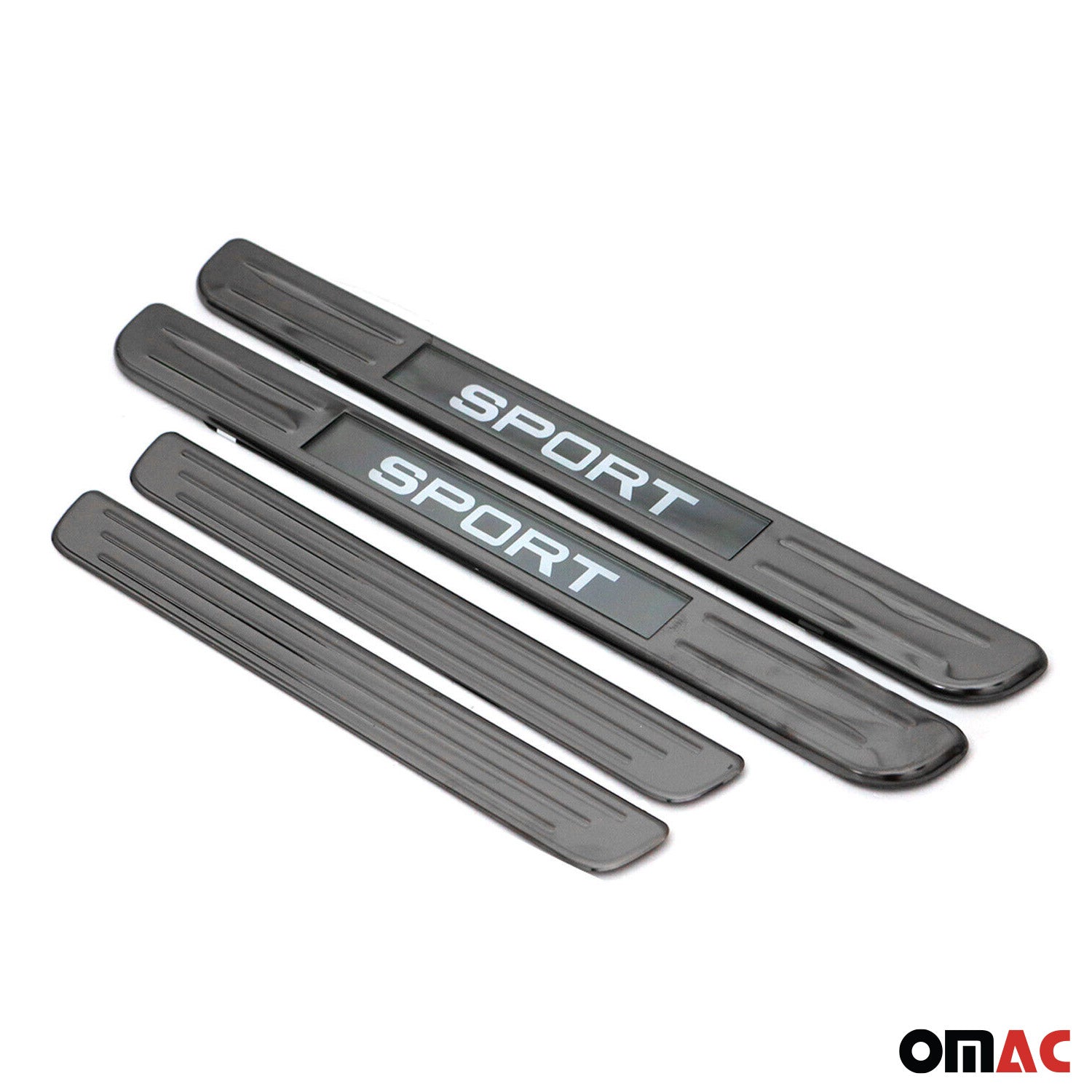 Mitsubishi Door Sill Scuff Plate Illuminated Sport Stainless Steel Dark 4 Pcs