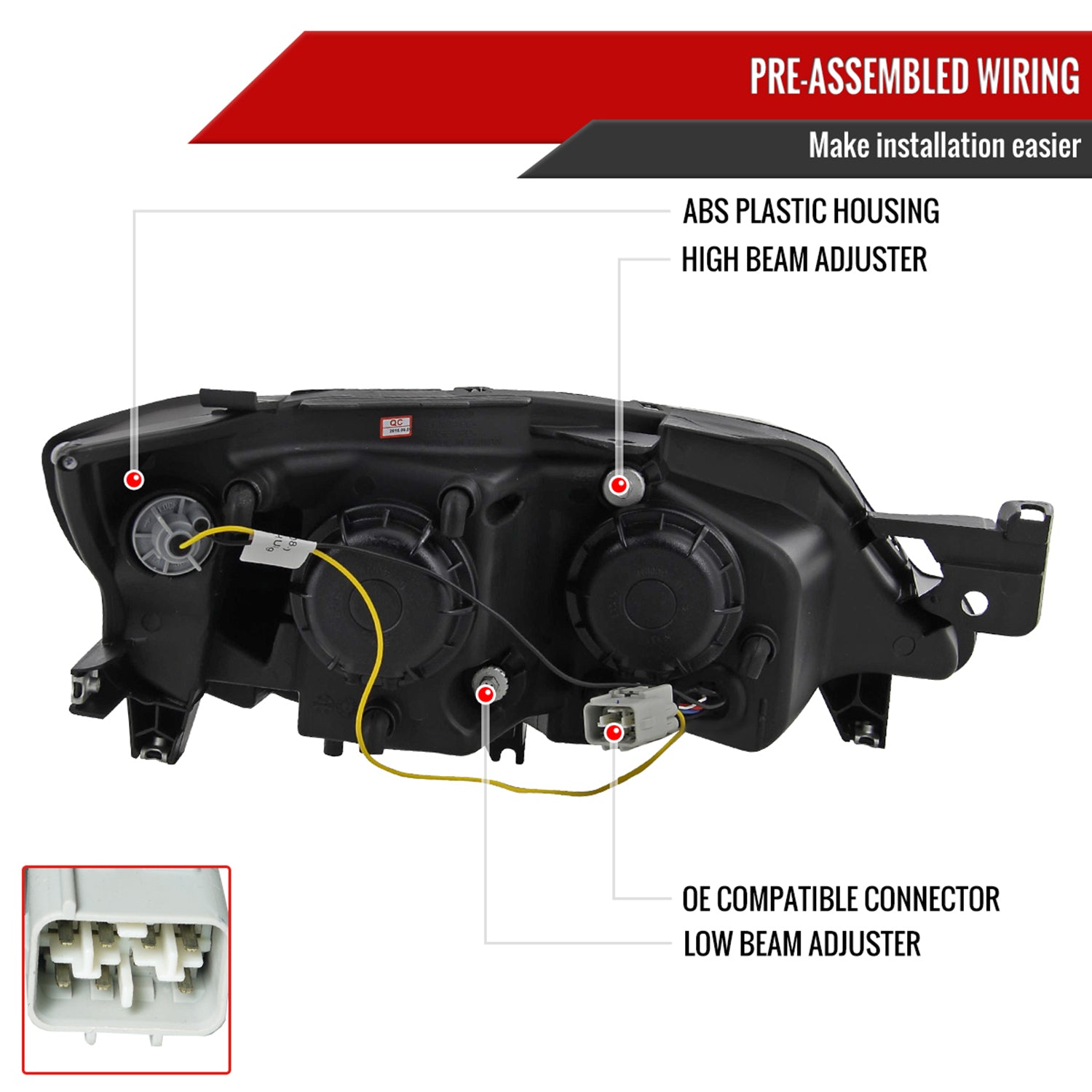 2008-2014 Subaru Impreza WRX / 08-2011 Outback Sport LED Bar Headlights Black