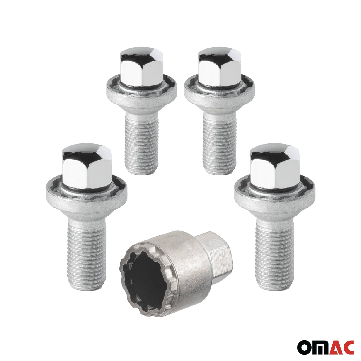 Wheel Lock Kit for Volkswagen Atlas / Atlas Cross Sport / Taos Chromed Silver