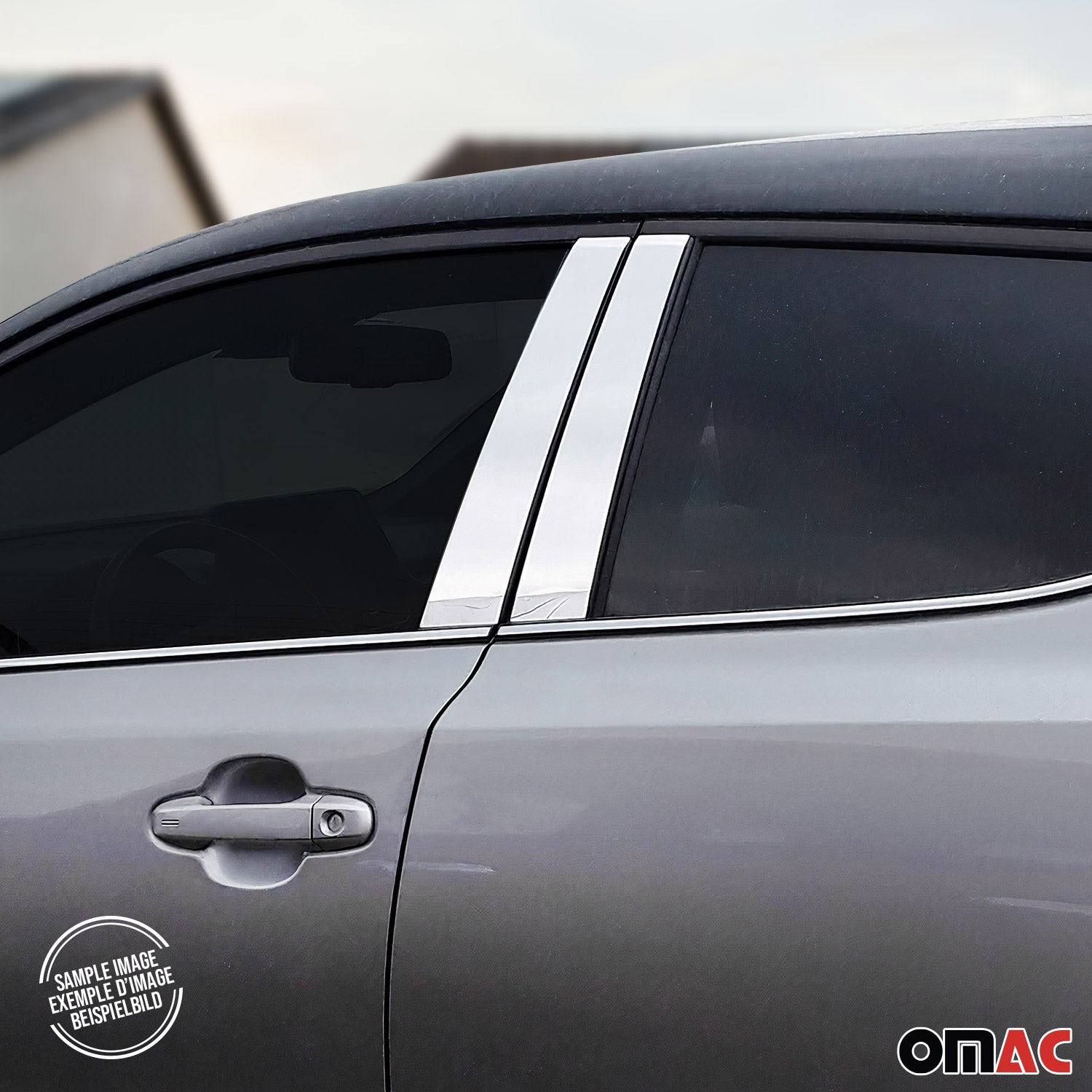2013-2018 Toyota RAV4 Window B Pillar Posts Door Trim Cover Stainless Steel Silver 4x