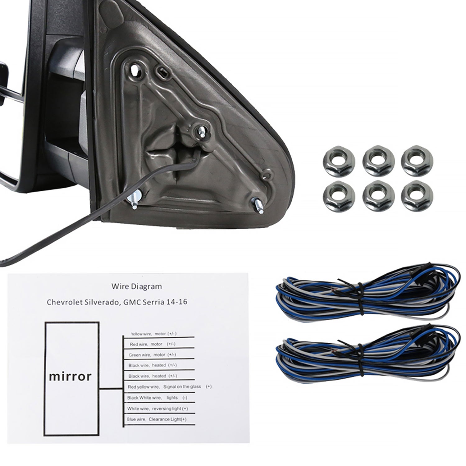 2014-2018 Chevy Silverado/GMC Sierra Heated Towing Mirrors Smoke Lens Signal