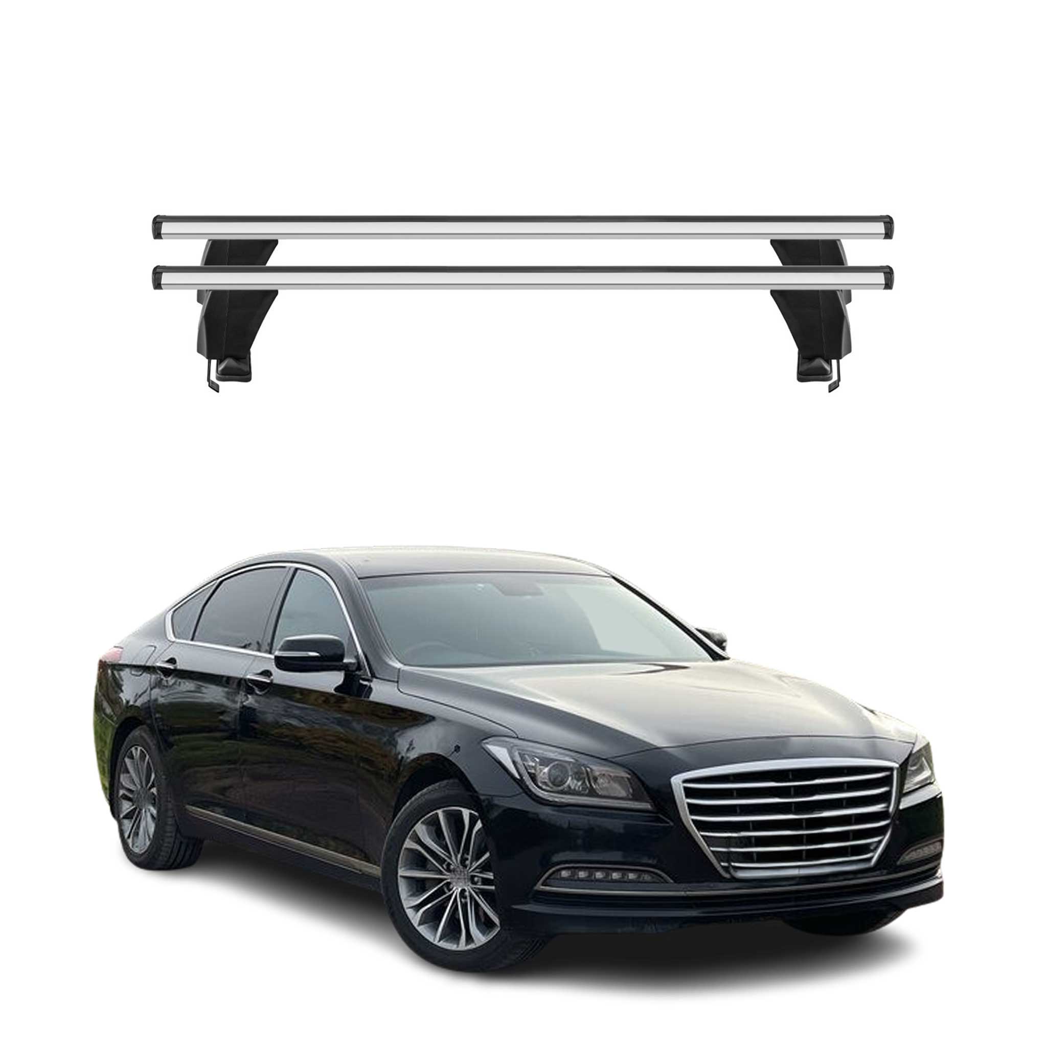 2015-2016 Hyundai Genesis Roof Rack Cross Bars Silver