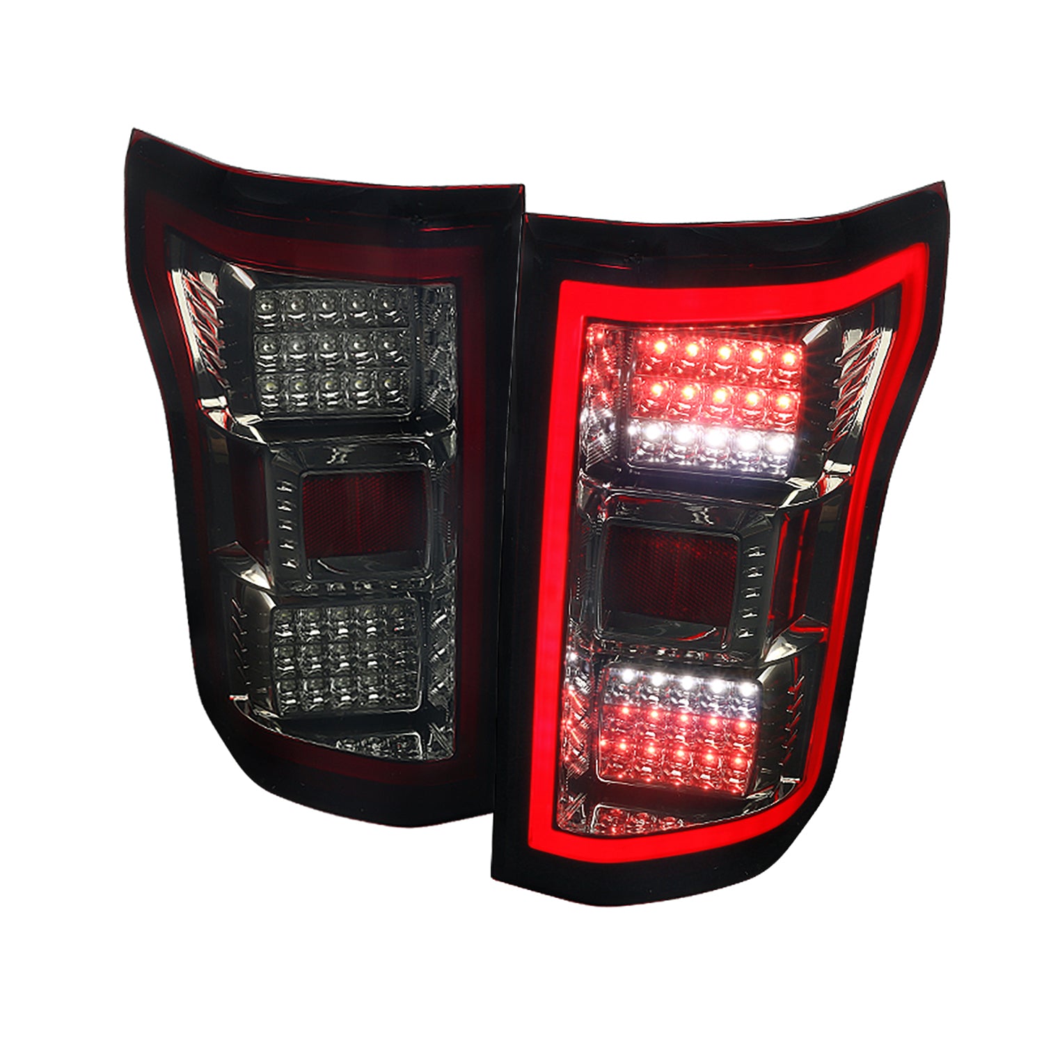 2018-2020 Ford F-150 LED Tail Lights Chrome Housing/Red Smoke Lens