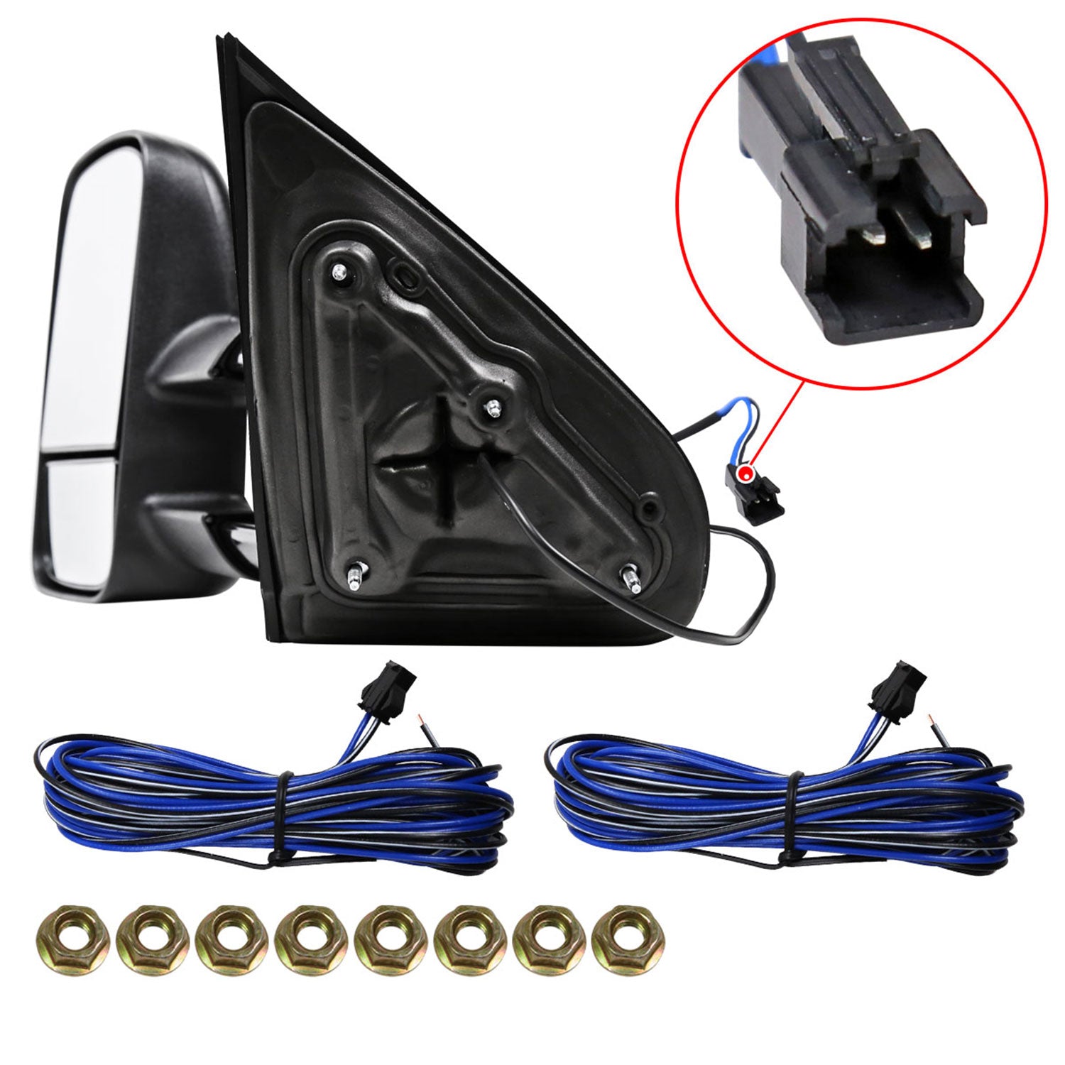 2014-2018 Chevy Silverado/GMC Sierra Manual Extendable Towing Mirrors Smoke
