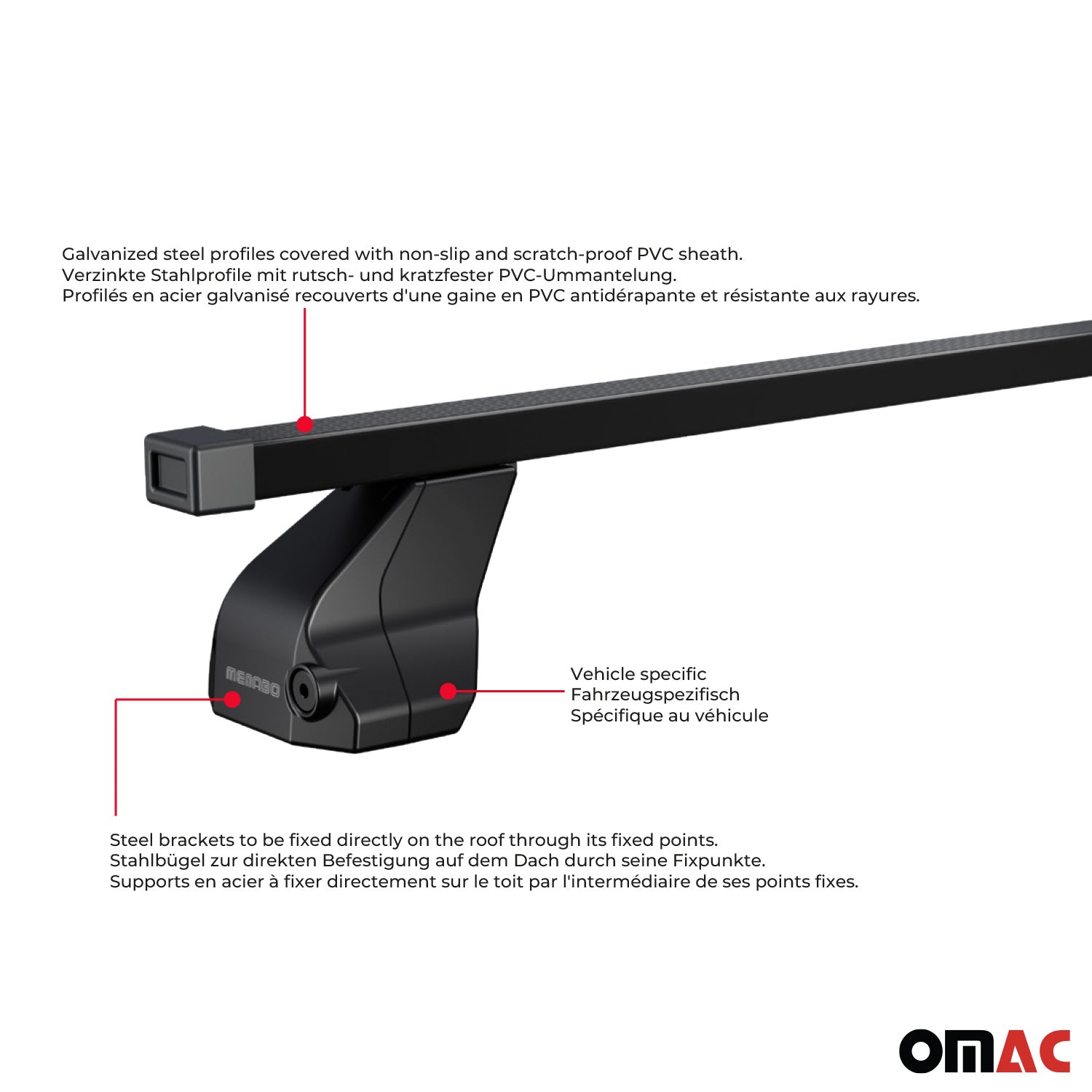 2021-2026 BMW 3 Series G20 Sedan 2019-2026 / M3 G80 Roof Rack Cross Bars Black