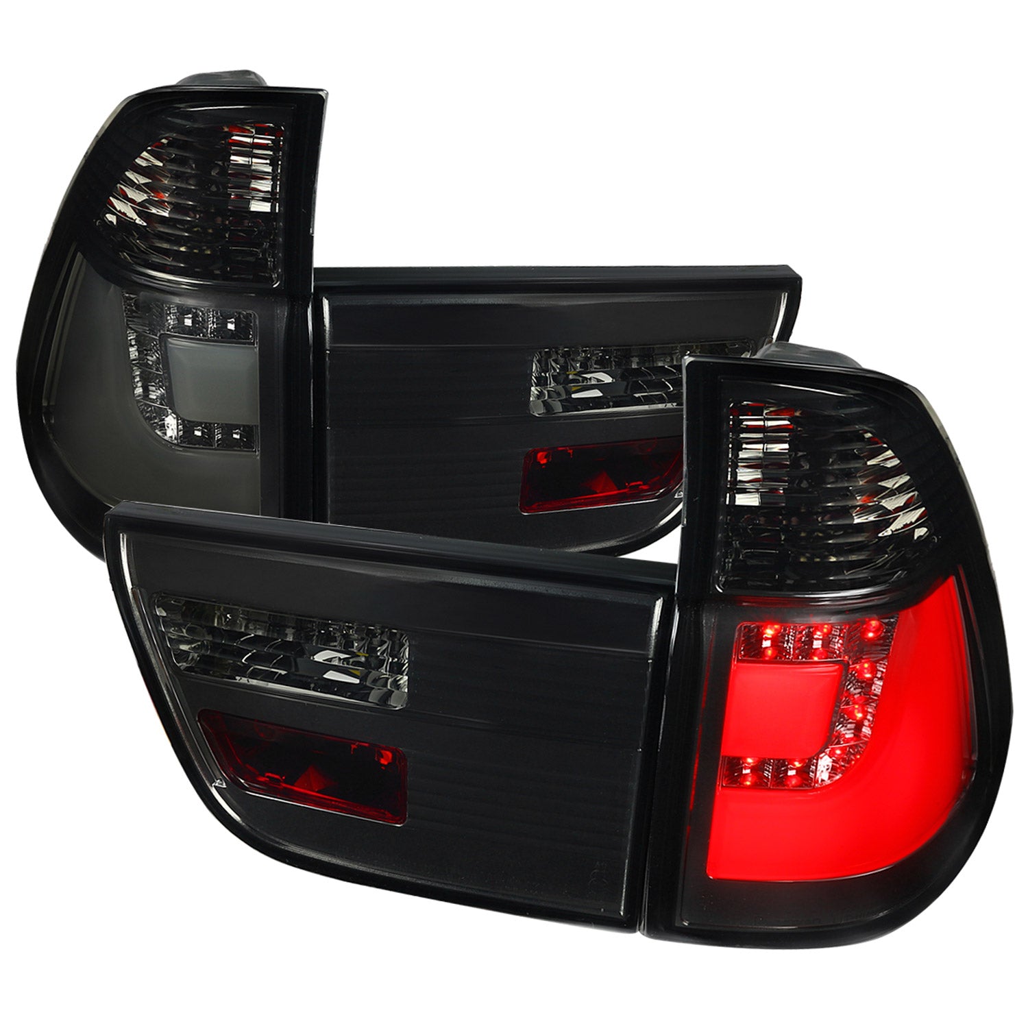 2000-2006 BMW E53 X5 LED Tail Lights Chrome Housing/Smoke Lens