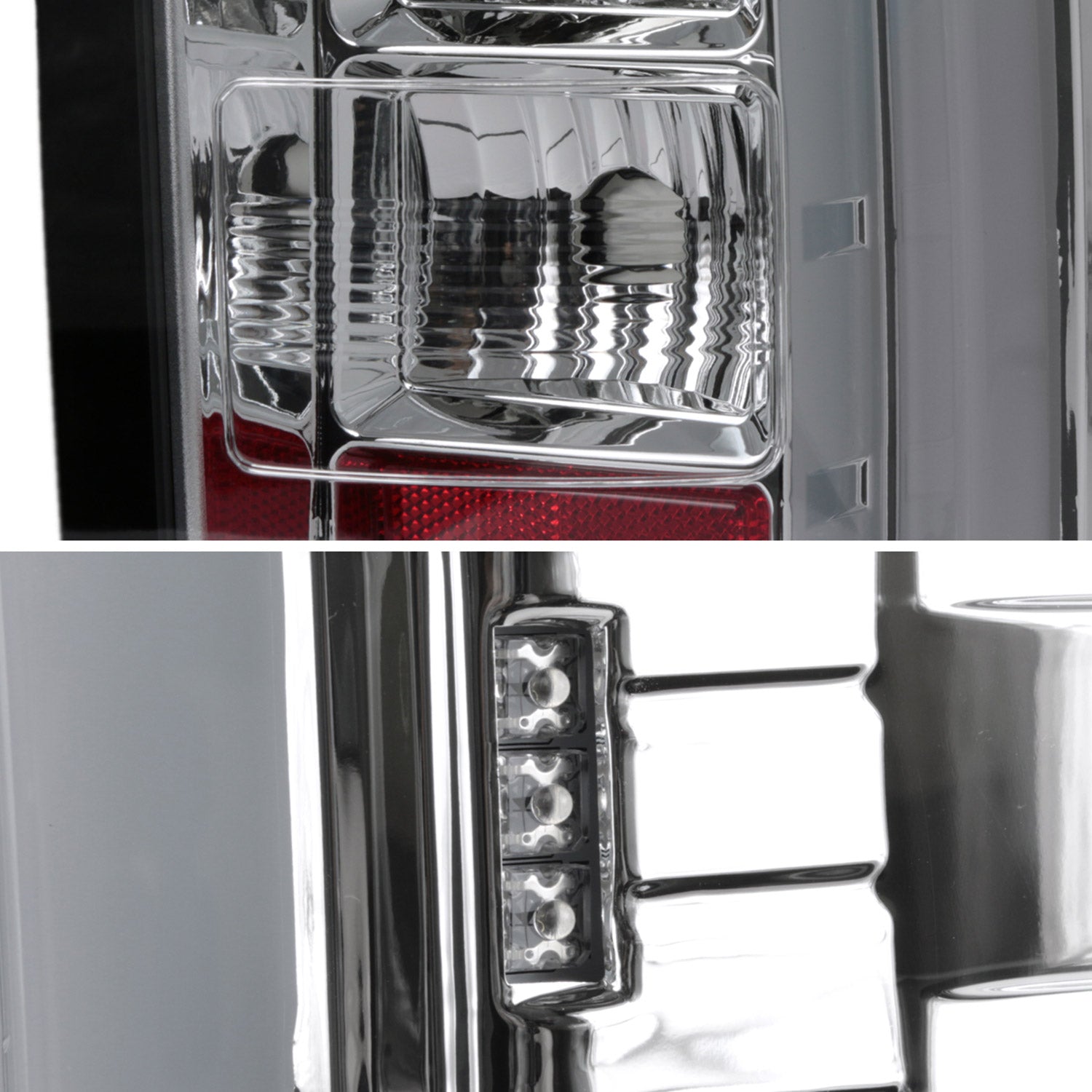 2014-2018 GMC Sierra 1500/2500HD/3500HD LED Tail Lights Chrome/Clear Lens