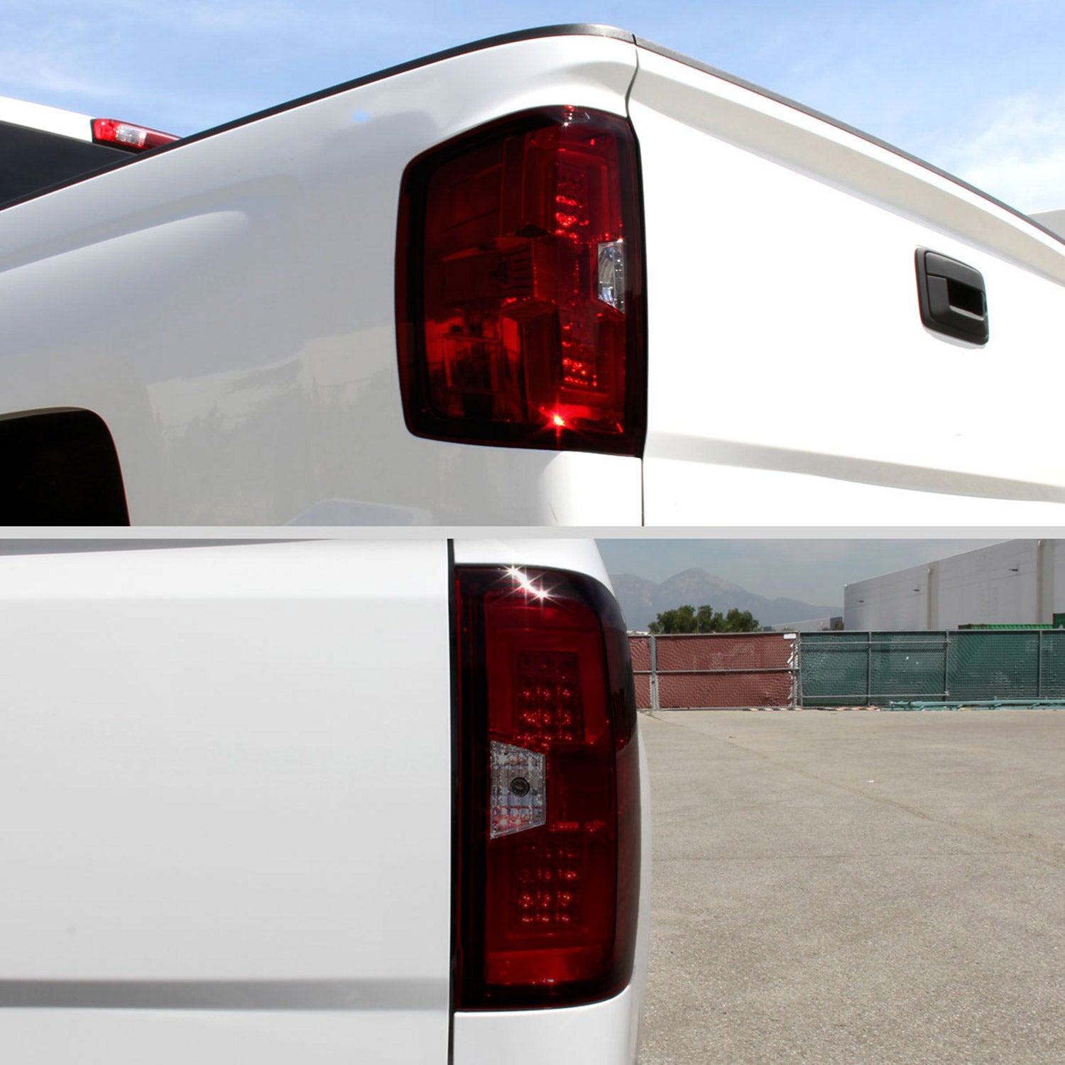 2014-2018 Chevy Silverado 1500 2500HD/Sierra 3500HD LED Tail Lights Red Smoke