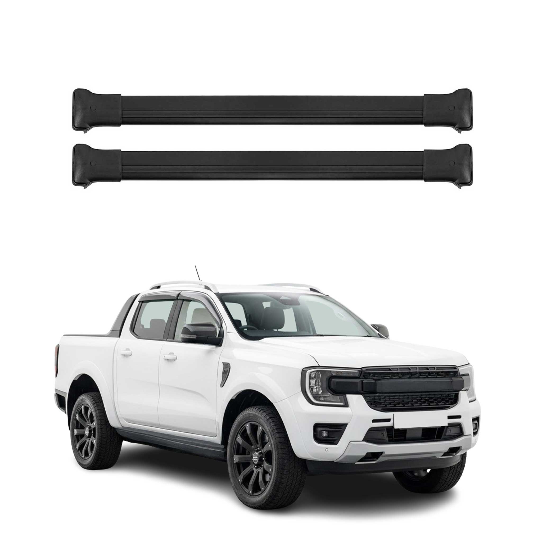 Roof Rack Cross Bars Luggage Carrier for Ford Ranger P703 2024-2026 Black 2Pcs