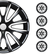 Bicolo Hub Caps Wheel Cover 16" Black & White Full Set 4 pcs.