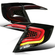 2016-2021 Honda Civic Sedan LED Tail Lights &Signal Lights Glossy Black V2