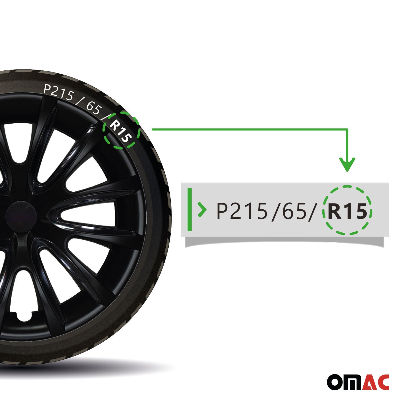 Bicolo Hub Caps Wheel Cover 15" Black Matt & Black Full Set 4 pcs.