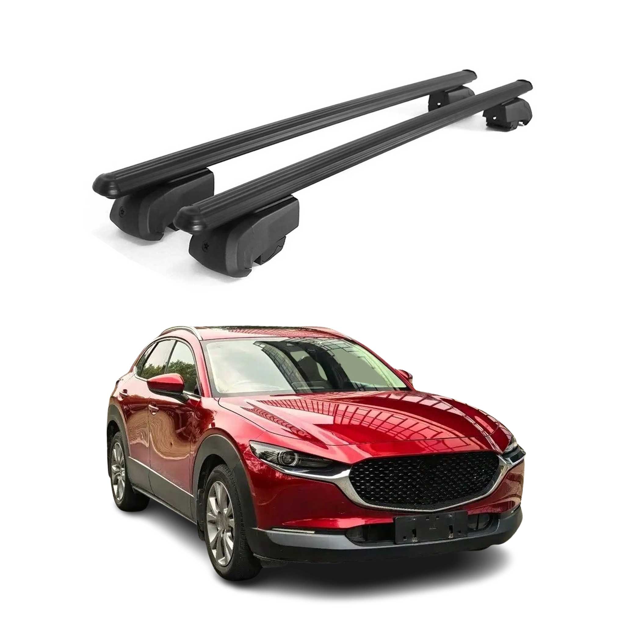 2020-2026 Mazda CX-30 Roof Rack Cross Bars Luggage Carrier Alu Black 2x