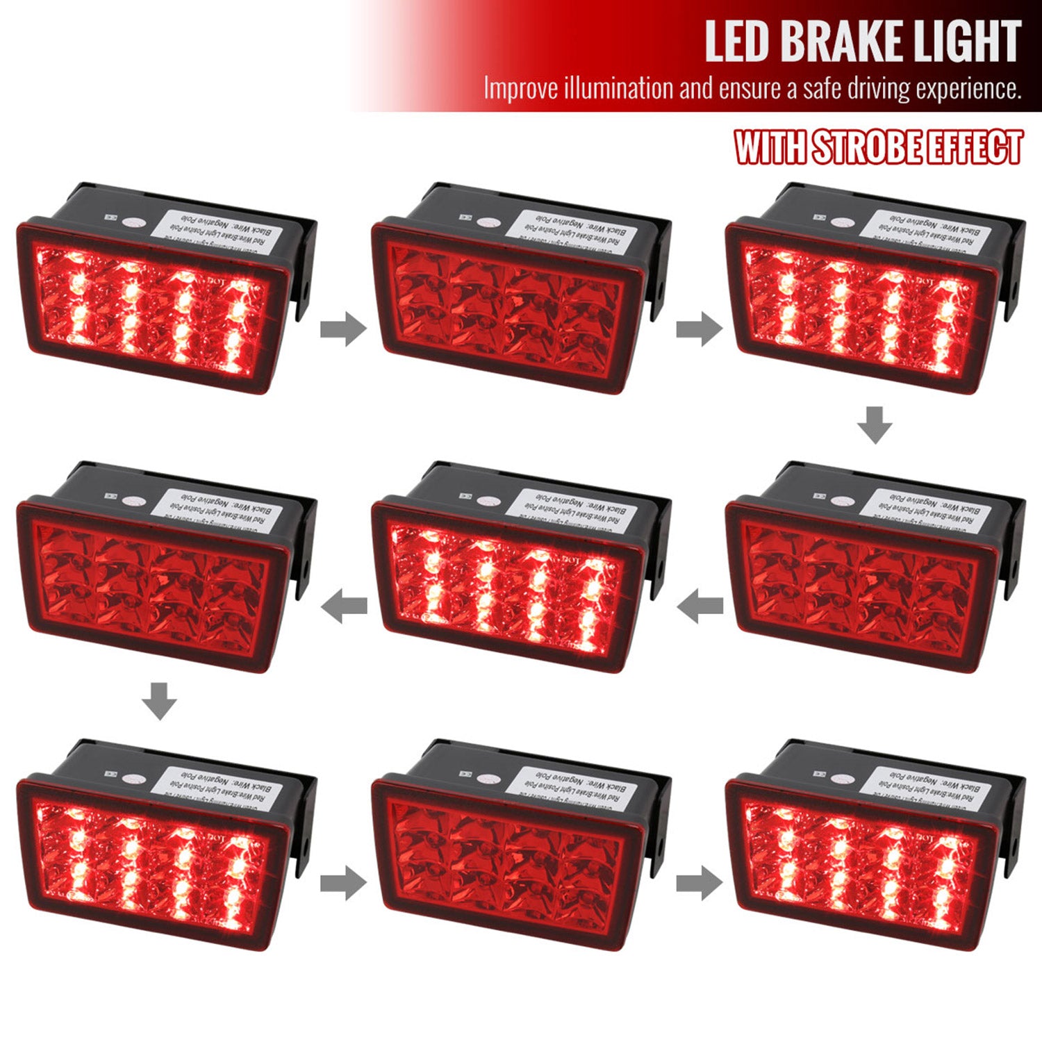 2011-2021 Subaru Impreza WRX STI F1 Style LED 3rd Brake Light Chrome/Red Lens