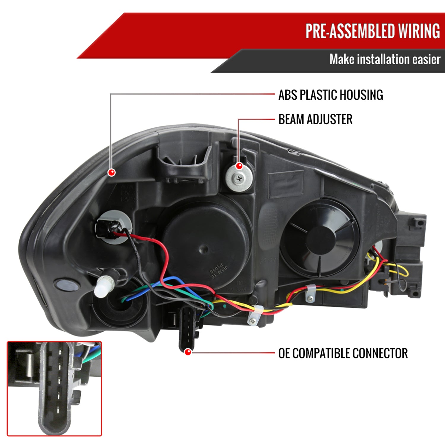 2006-2013 Chevy Impala/Impala Limited/Monte Carlo LED Factory Headlights Black