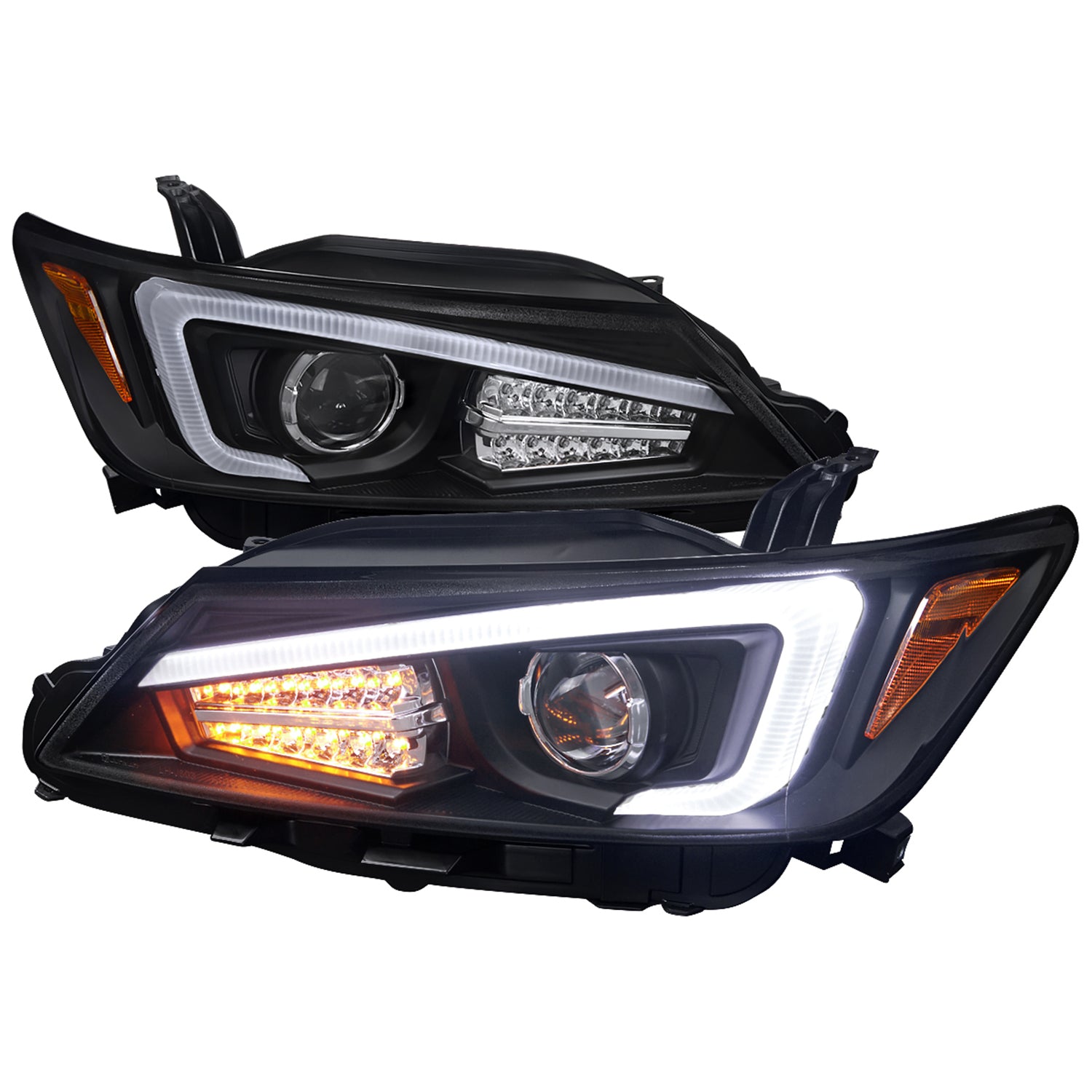 2011-2013 Scion tC LED Bar Projector Headlights LED Turn Signal Lights Black