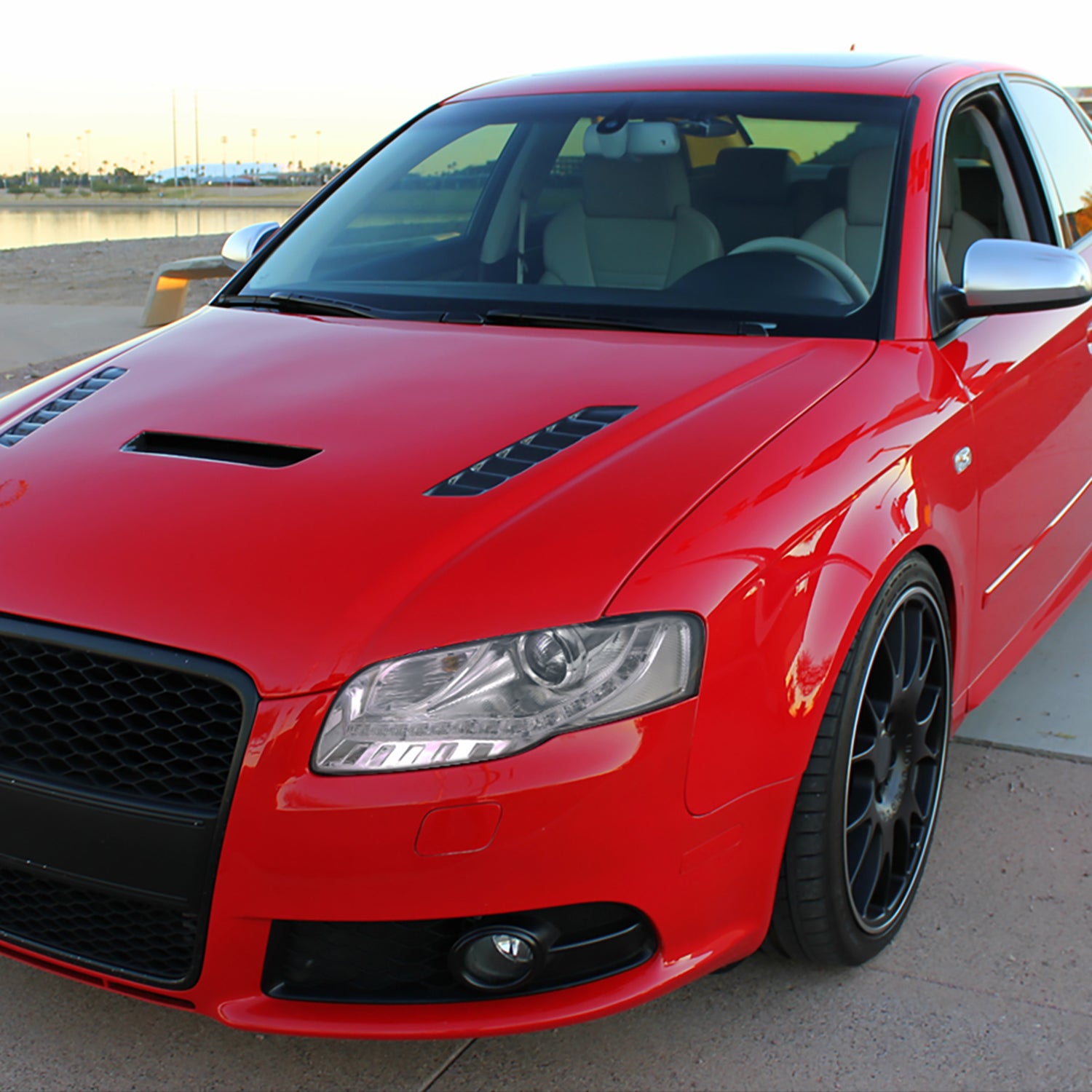 2006-2008 Audi A4 Projector Headlights w/R8 SMD LED Light Strip Chrome/Clear