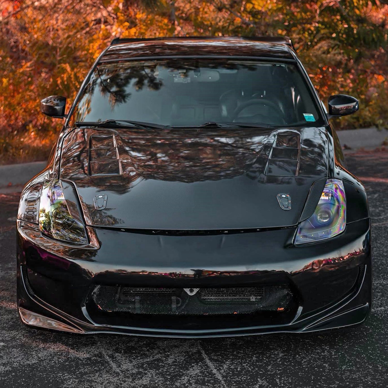 2006-2009 Nissan 350Z SMD LED Light Projector Headlights Matt Black/Clear