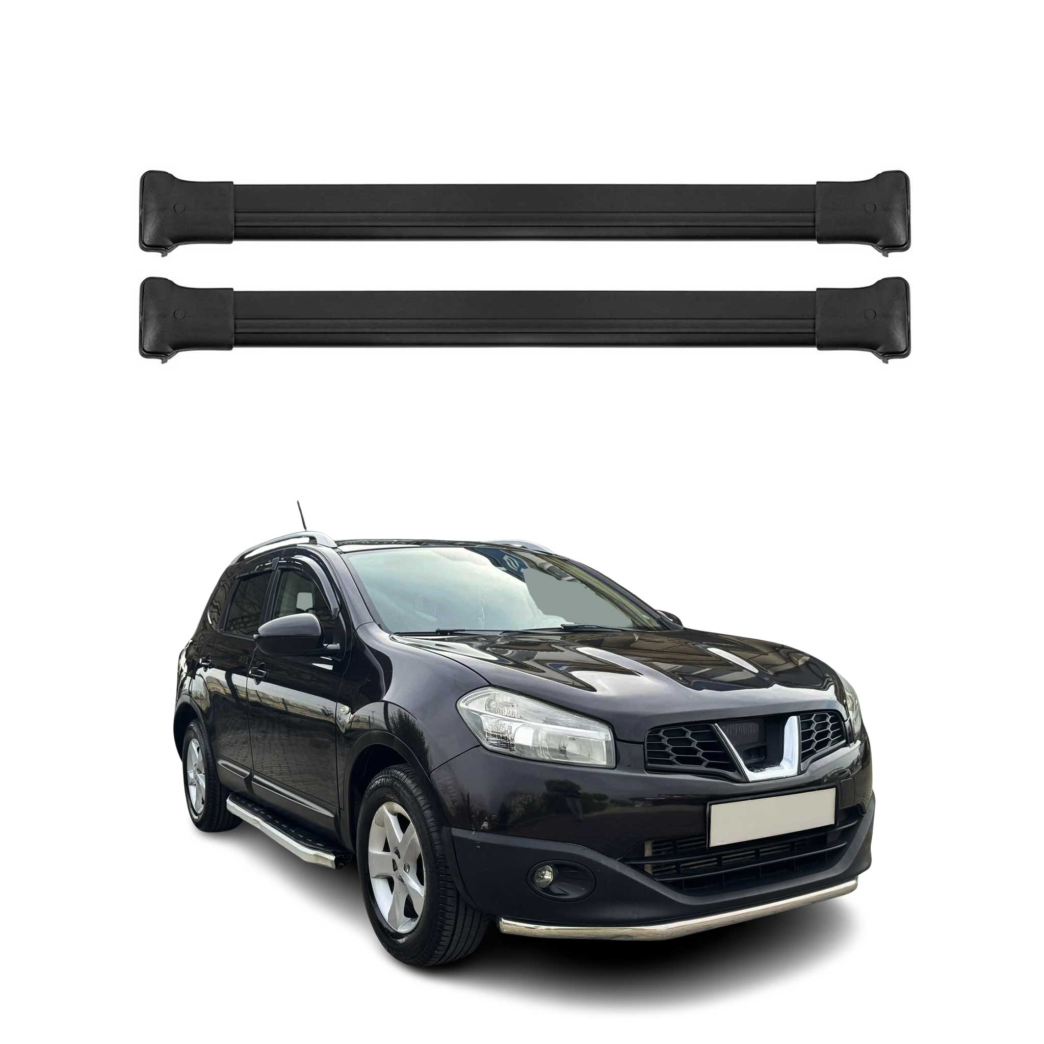2009-2013 Nissan Qashqai +2 NJ10 Roof Rack Cross Bars Black