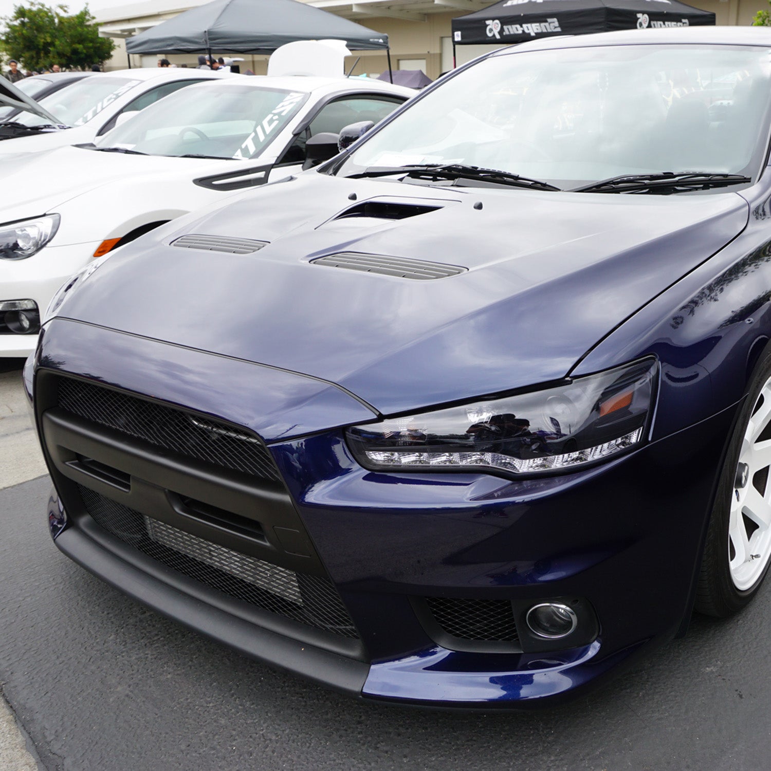 2008-2015 Mitsubishi Lancer EVO Projector Headlights SMD LED Light Strip Smoke