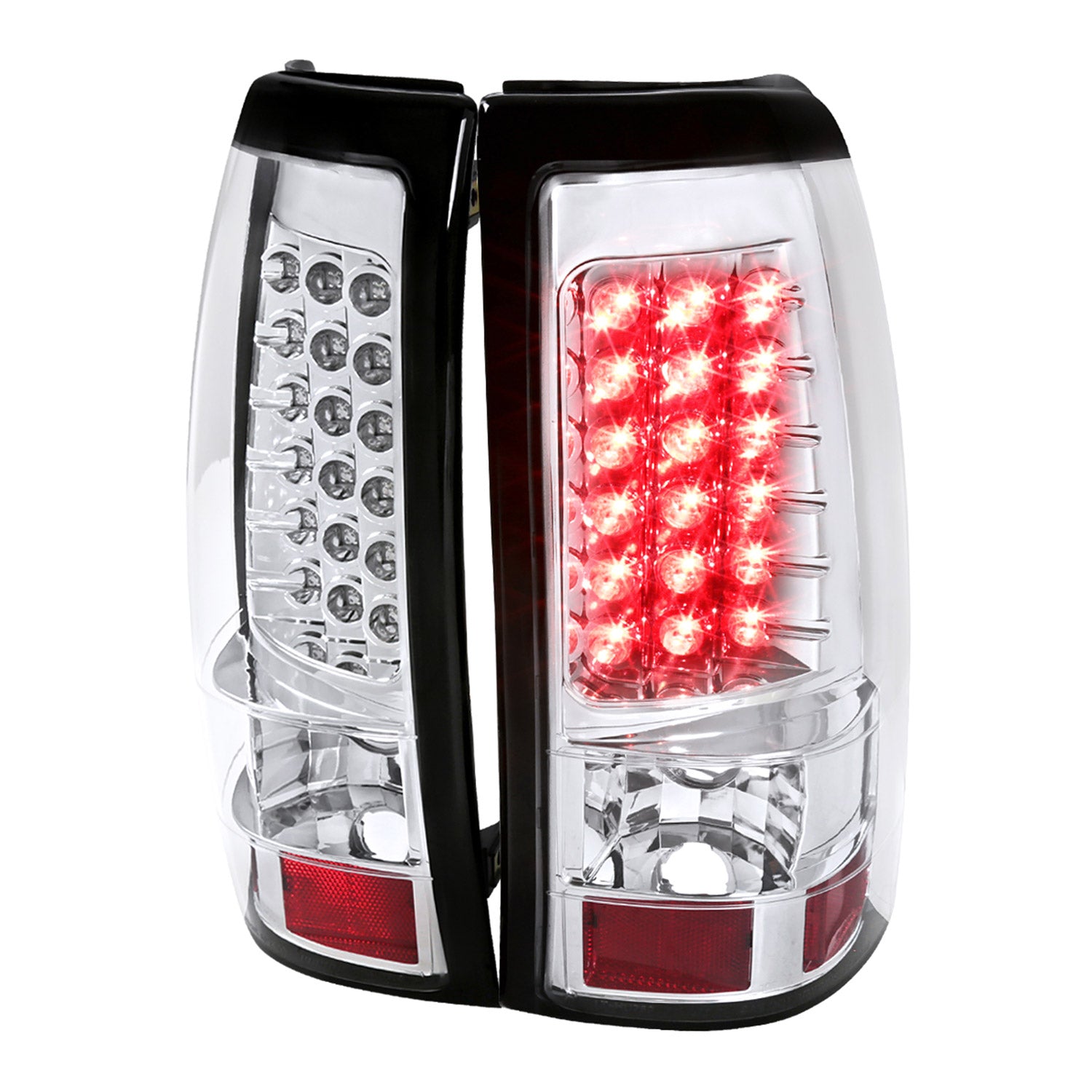 1999-2002 Chevy Silverado/ 1999-2006 GMC Sierra LED Tail Lights Chrome/Clear