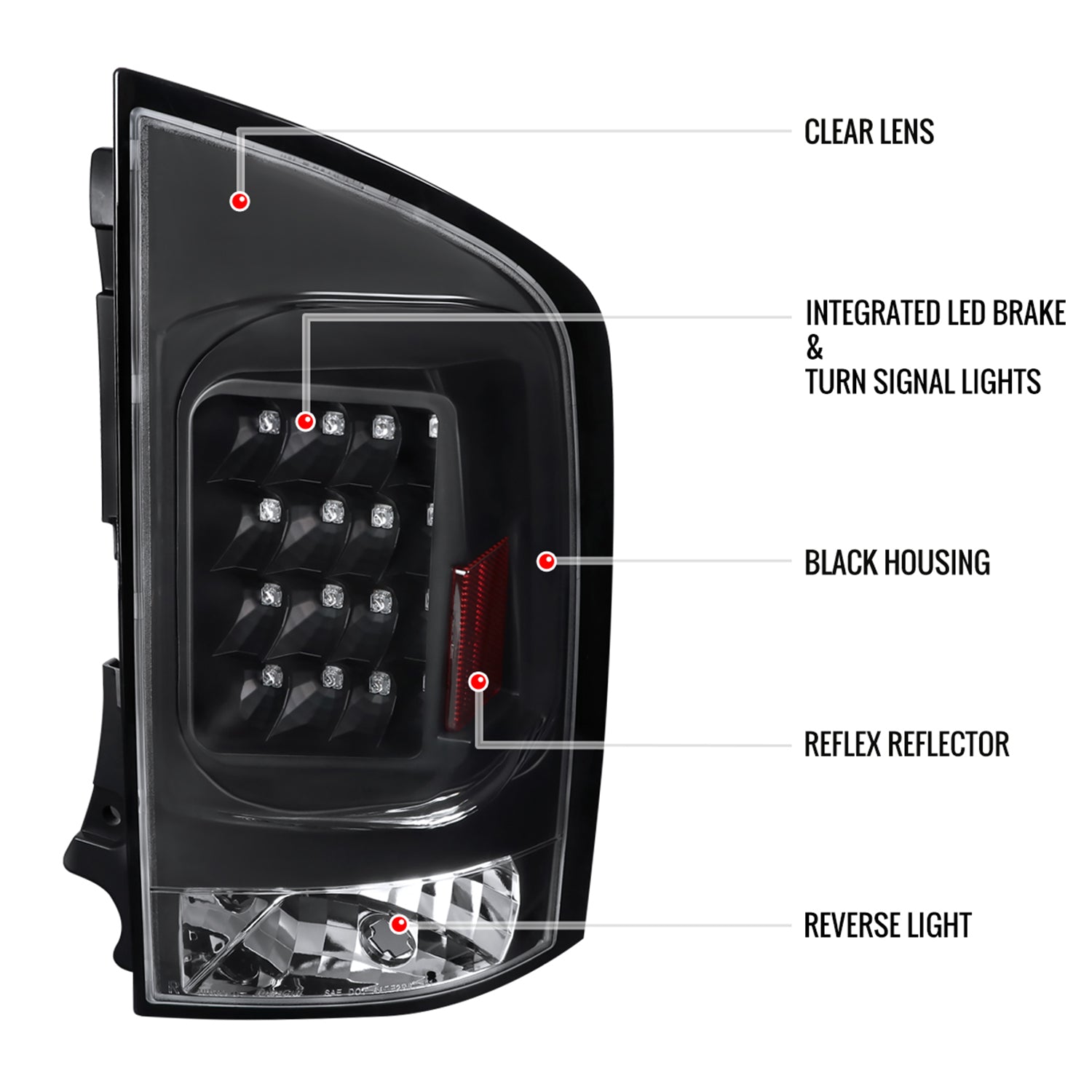 2005-2015 Nissan Armada V2 LED Tail Lights Matte Black Housing/Clear Lens
