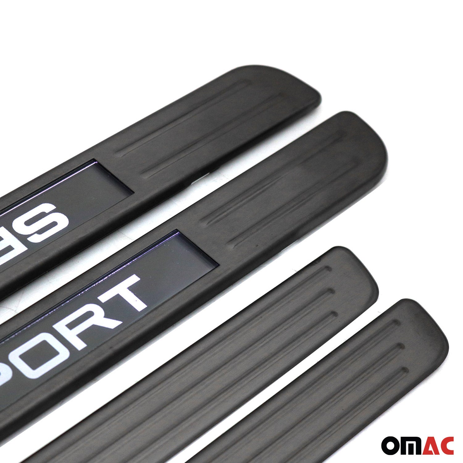 Toyota Door Sill Scuff Plate Illuminated Brushed Stainless Steel Brushed Dark 4Pcs