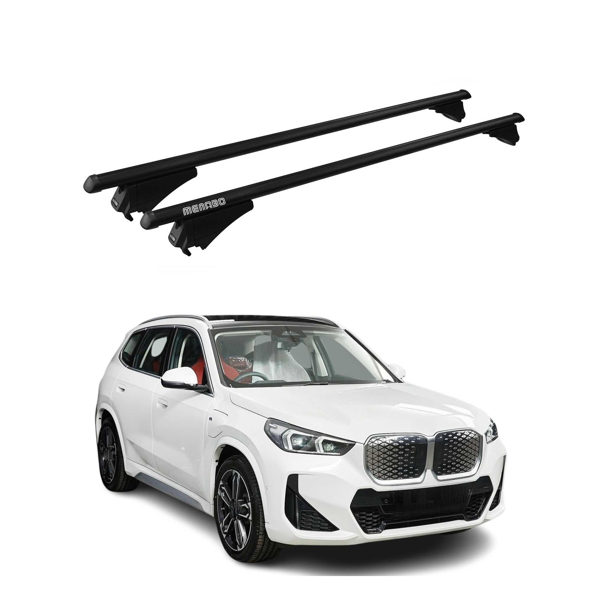 Roof Rack Cross Bars Luggage Carrier for BMW iX1 U11 2023-2026 Black 2 Pcs