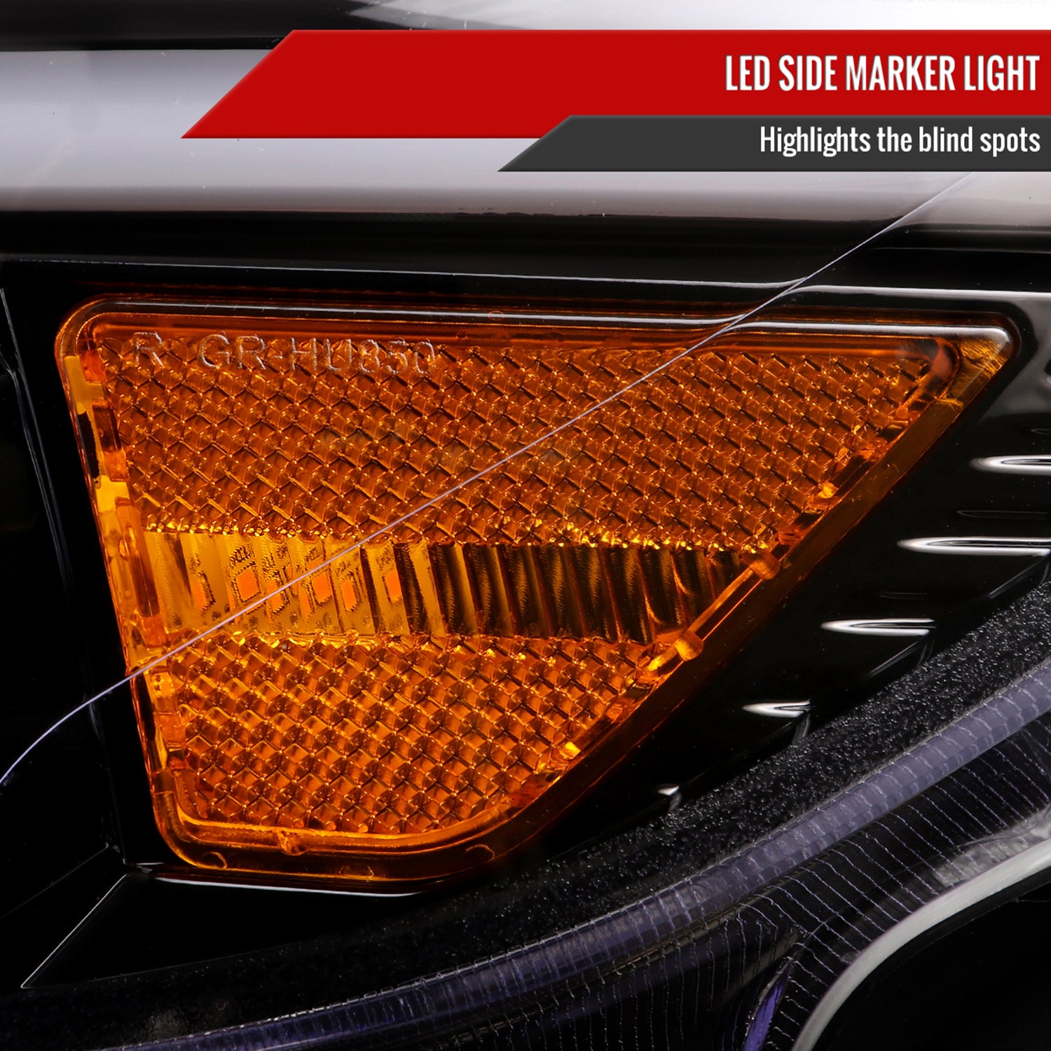 2015-2017 Ford Mustang HID-Type LED Signal Projector Headlights Jet Black