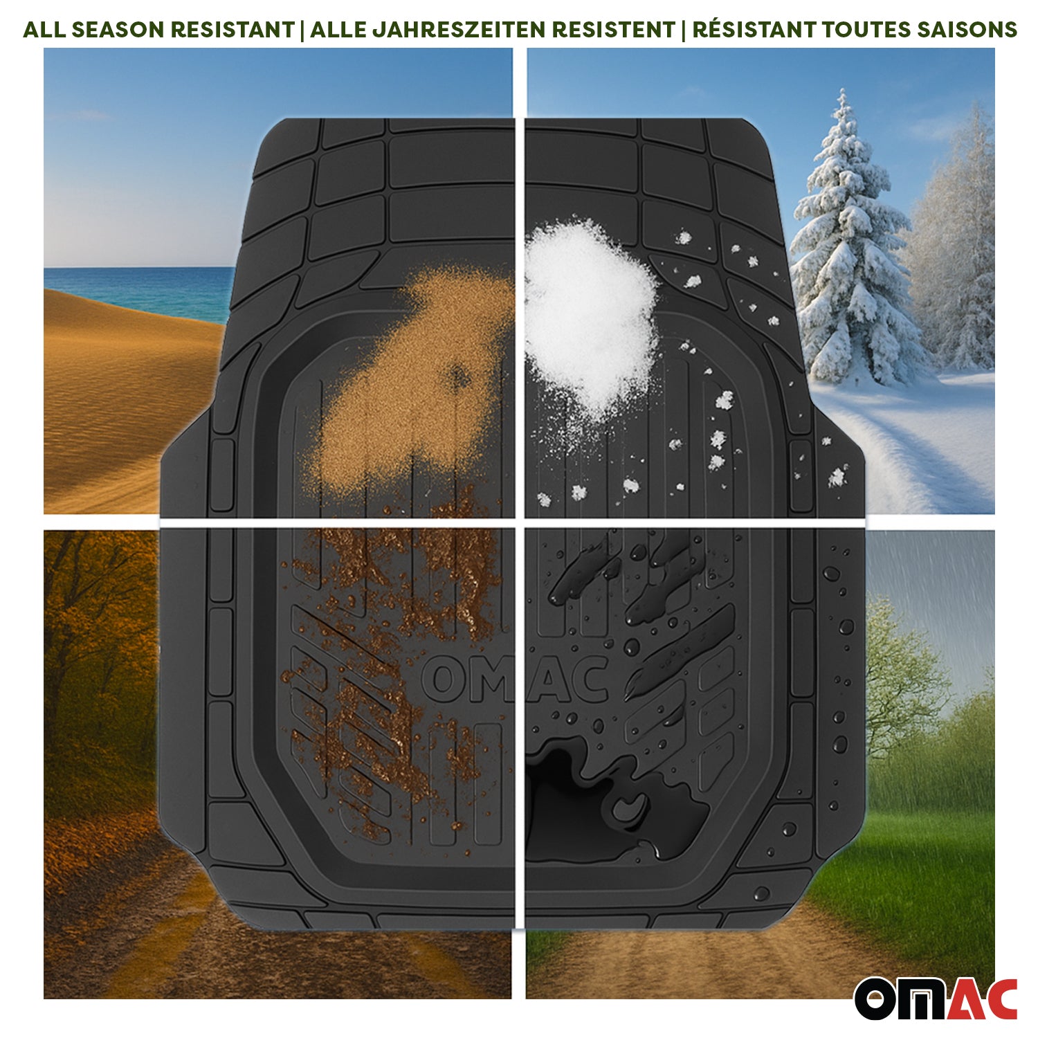 Audi A6 Semi-Custom fit Floor Mats Liner All Weather 3D Black Waterproof 4Pcs
