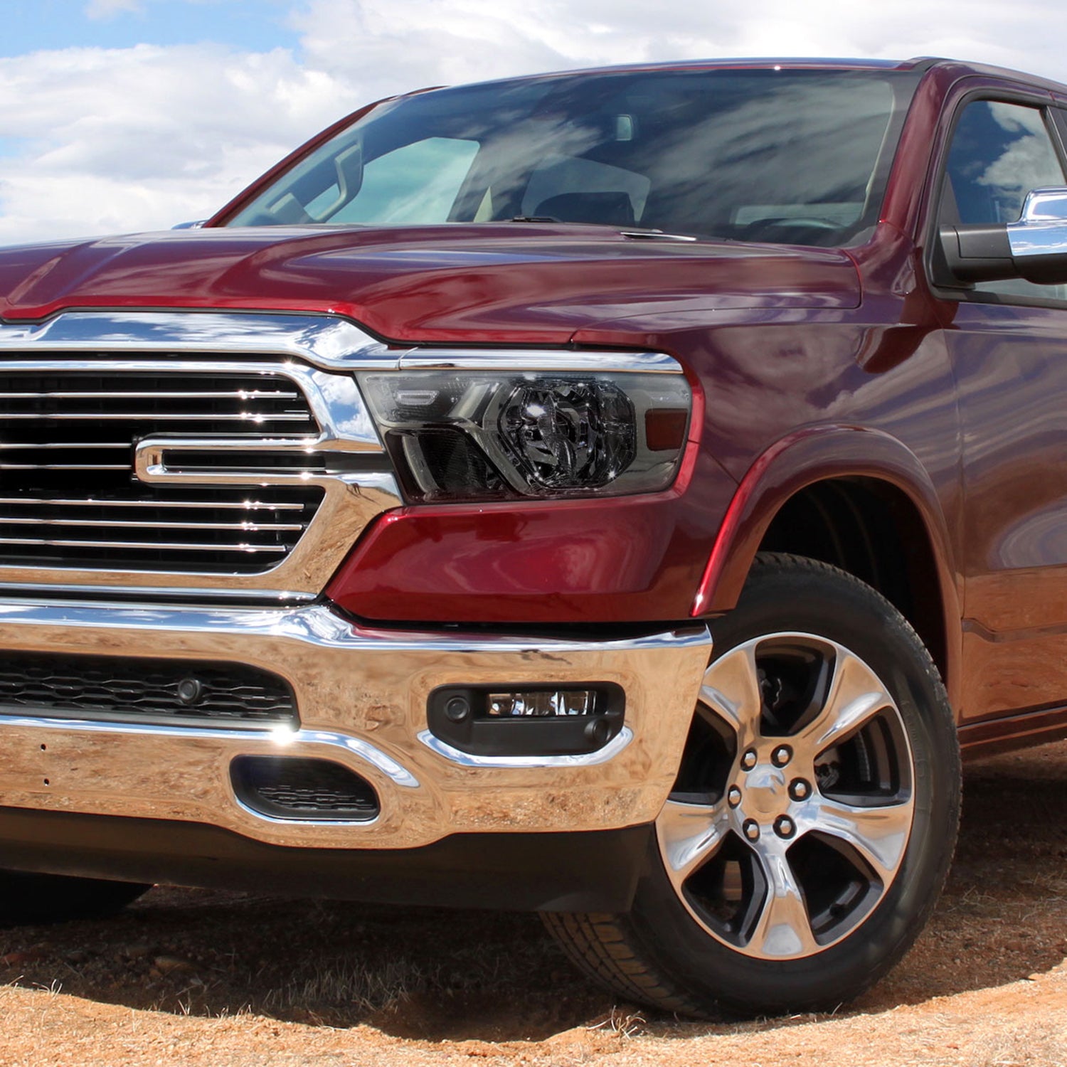 2019-2024 Dodge RAM 1500 Factory Headlights w/Amber Reflectors Chrome/Smoke