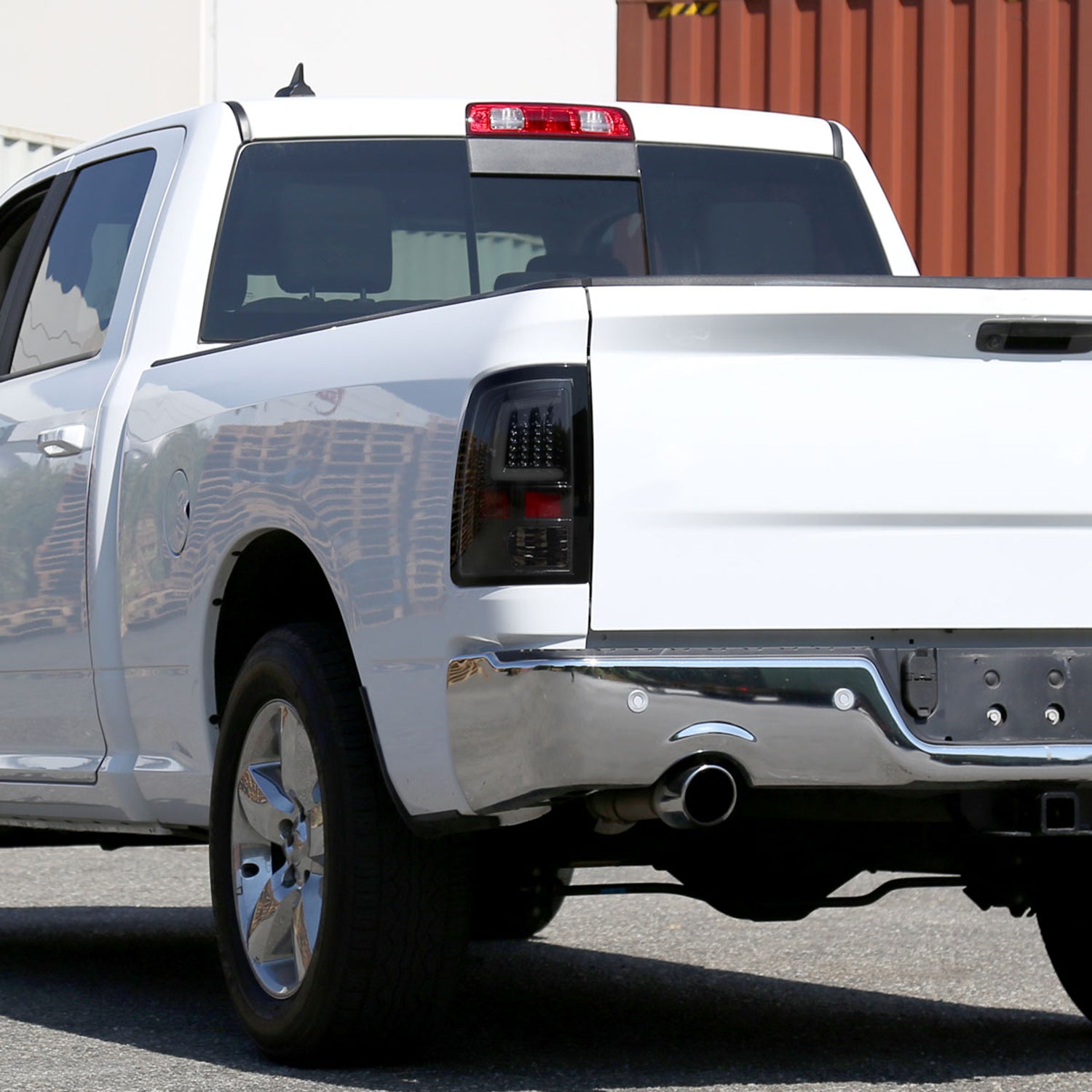2009-2018 Dodge RAM 1500 2500 3500 White Bar LED Tail Lights Black/Smoke