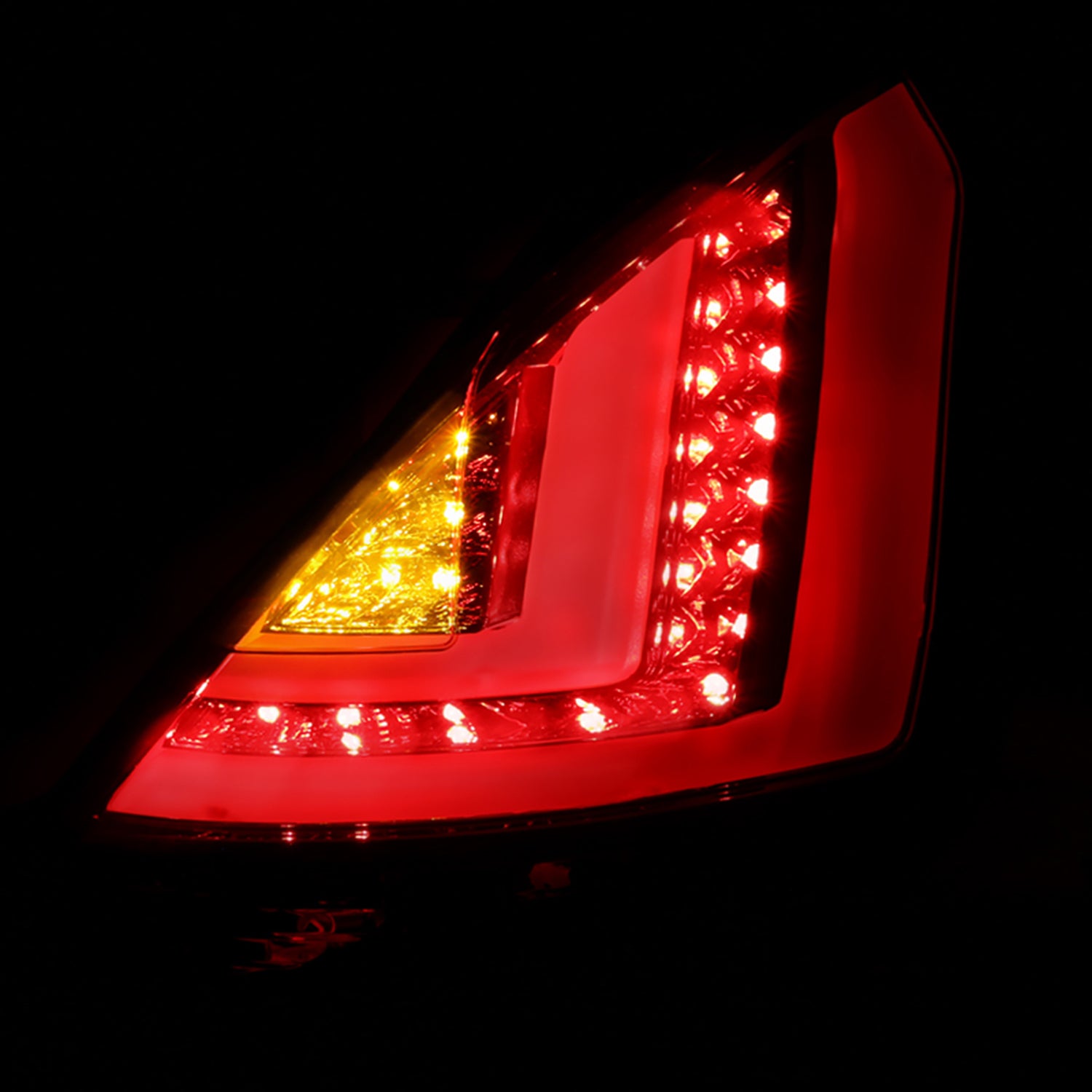 2011-2013 Ford Fiesta Hatchback LED Tail Lights Chrome/Red Smoke Lens