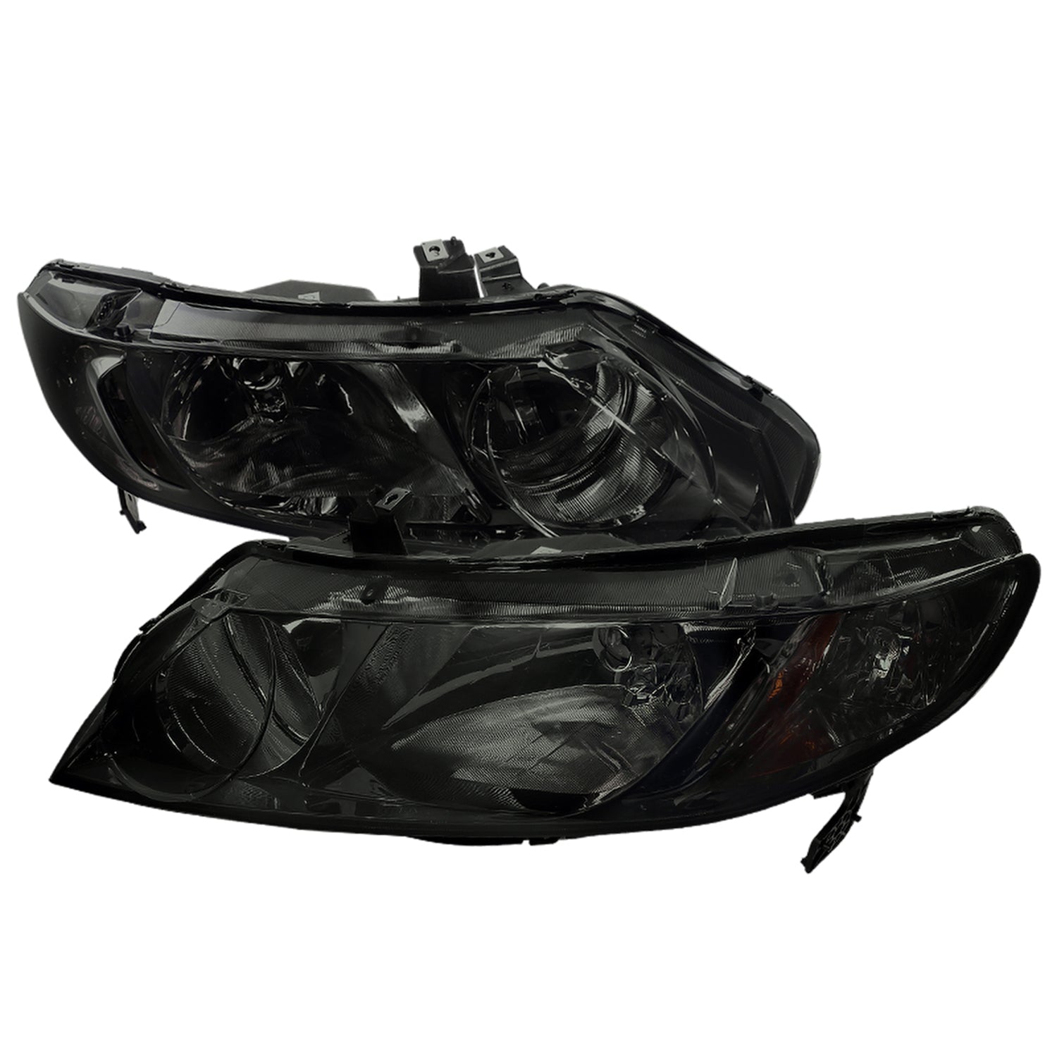 2006-2011 Honda Civic Sedan Crystal Headlights Chrome Housing/Smoke Lens