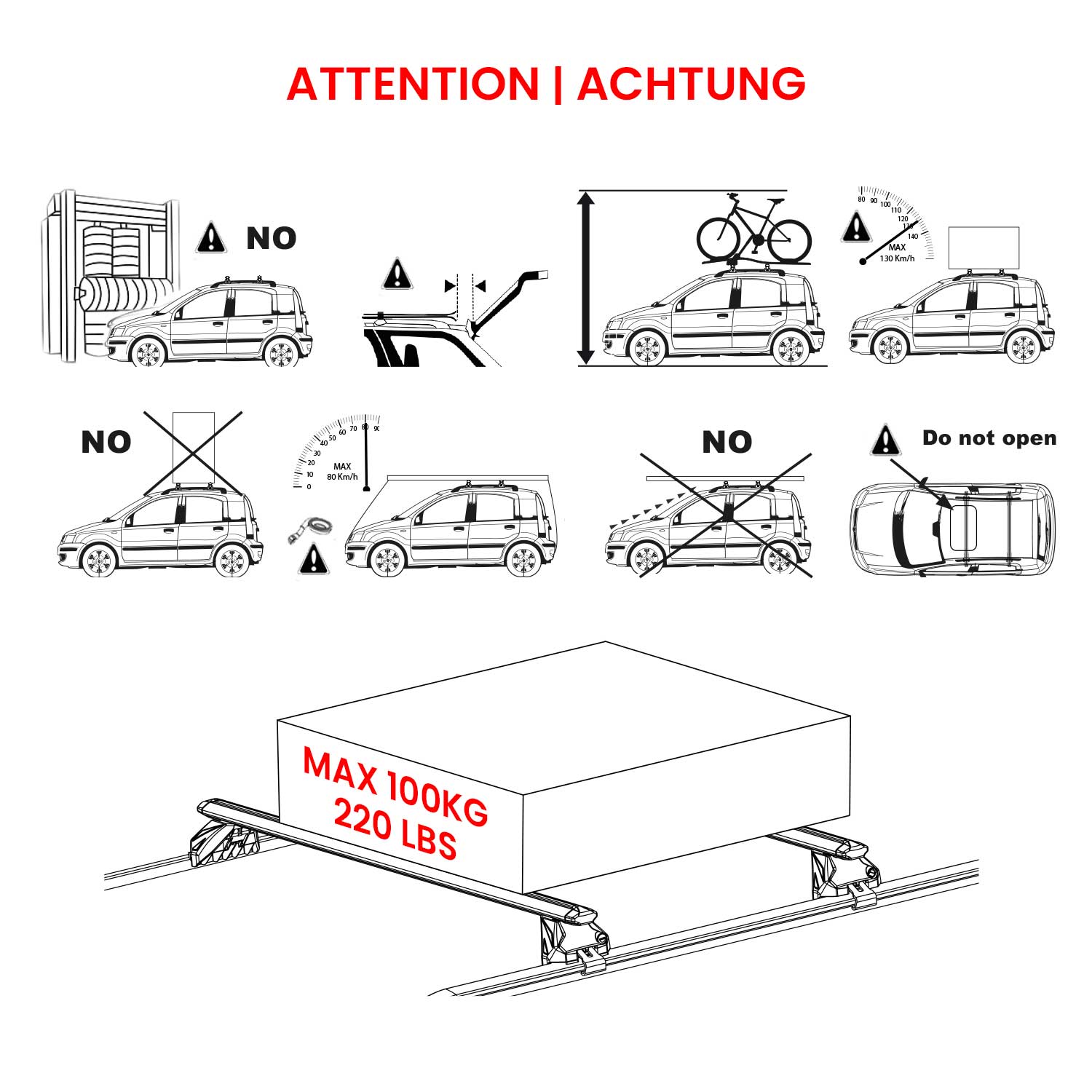 2011-2024 Mini Cooper Countryman R60 F60 Roof Rack Cross Bars Black