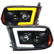 2009-2018 Dodge RAM 1500 / RAM 2500 3500 LED C-Bar Headlights Matte Black