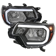 2012-2015 Toyota Tacoma LED Bar Factory Headlights Amber Reflector Matt Black
