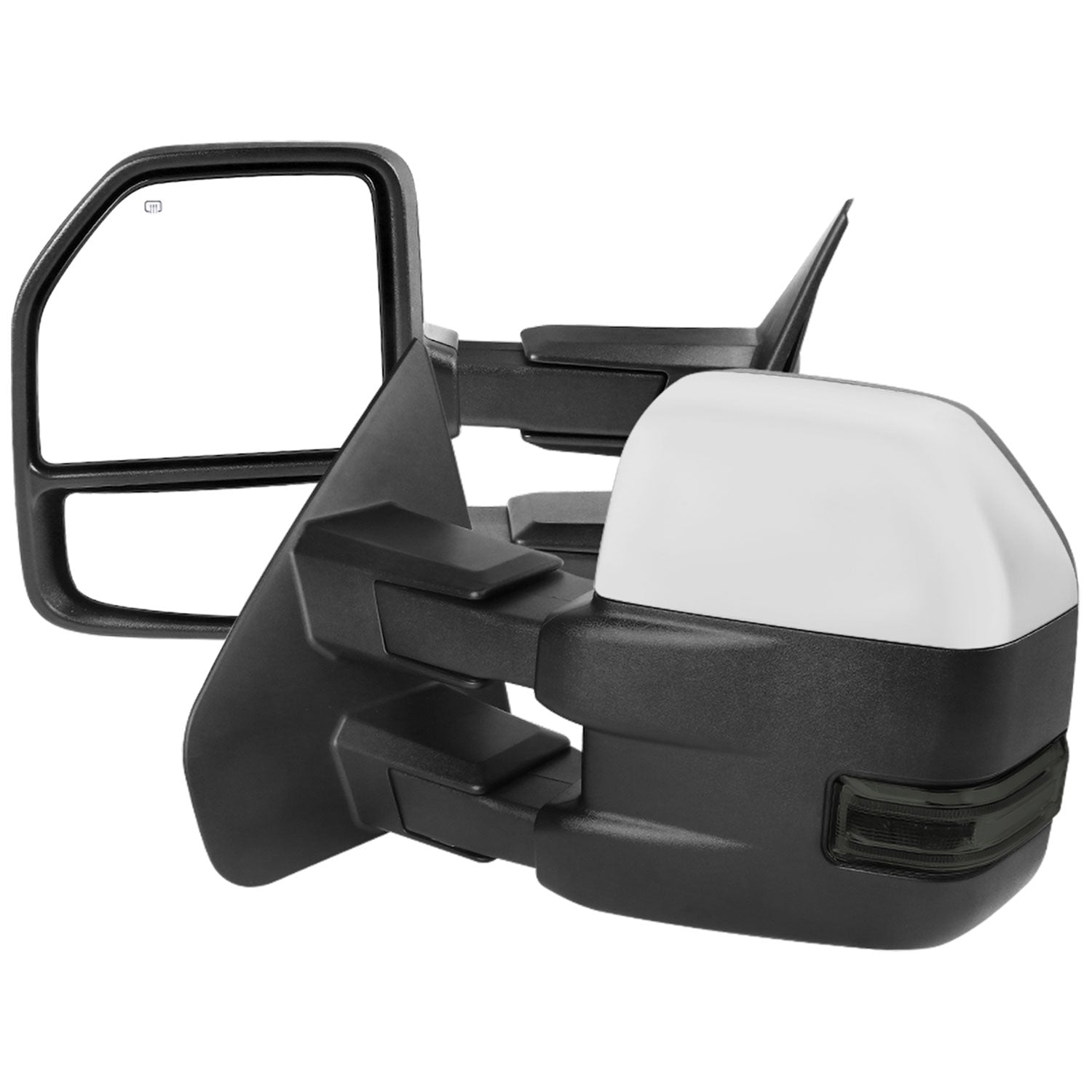 2007-2014 Ford F-150 Chrome Heated Towing Mirrors Smoke Turn & Puddle Lights