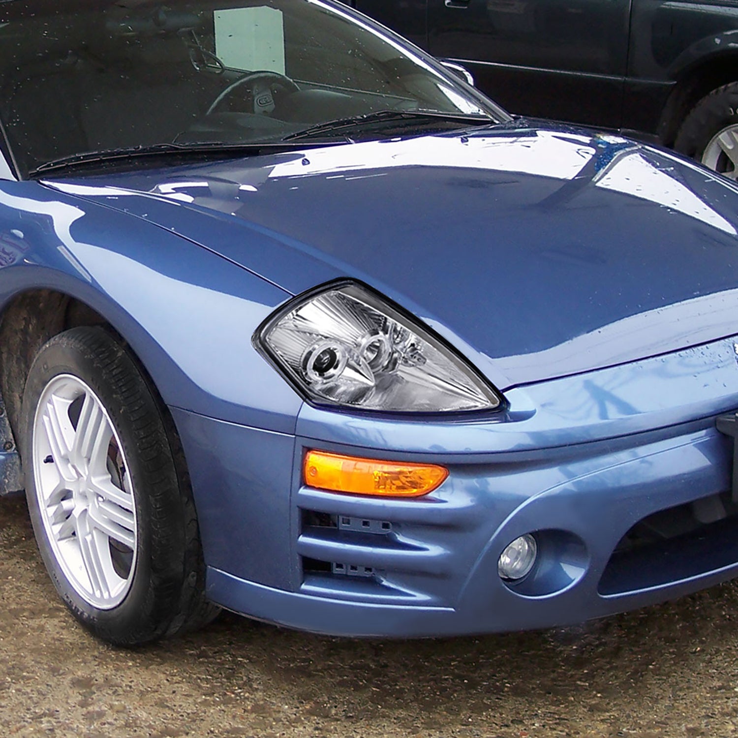 2000-2005 Mitsubishi Eclipse Dual Halo Projector Headlights Chrome/Clear Lens