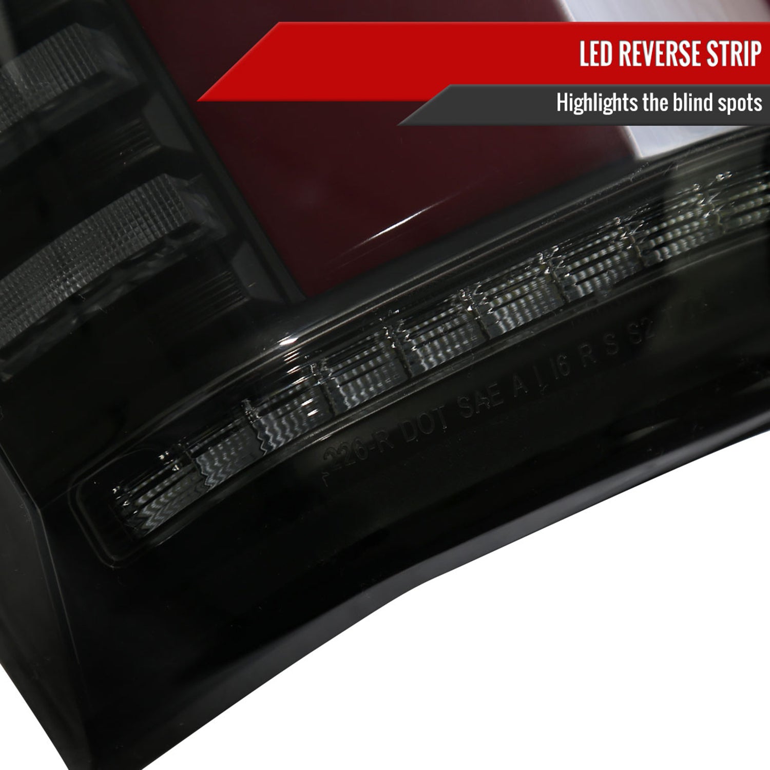 2015-2017 Ford F-150 Turn Signal Animated Red LED Bar Tail Lights Black/Smoke
