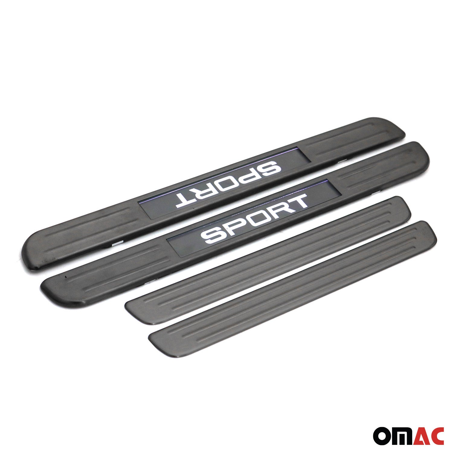 Jeep Door Sill Scuff Plate Illuminated Brushed Stainless Steel Brushed Dark 4Pcs
